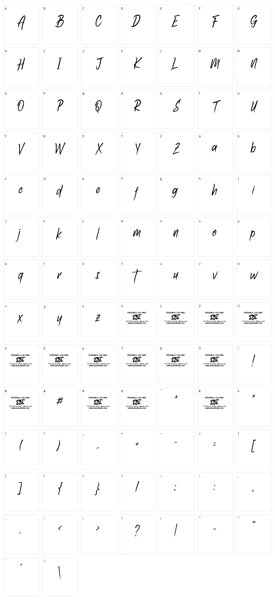 Amazoone Character Set