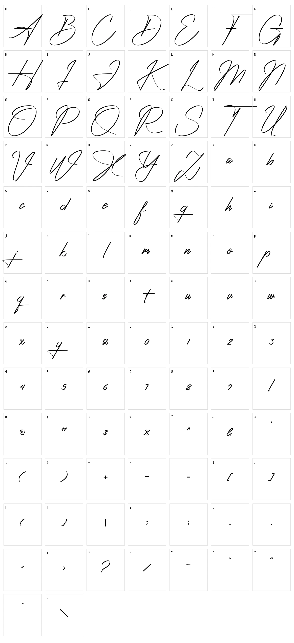 Ambawang Signature Character Set