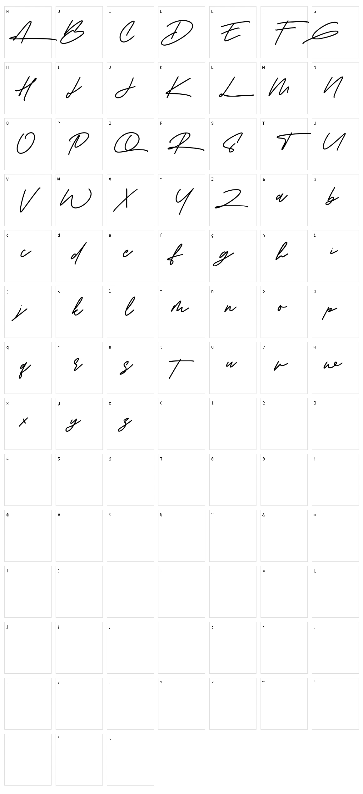 Amberla Character Set