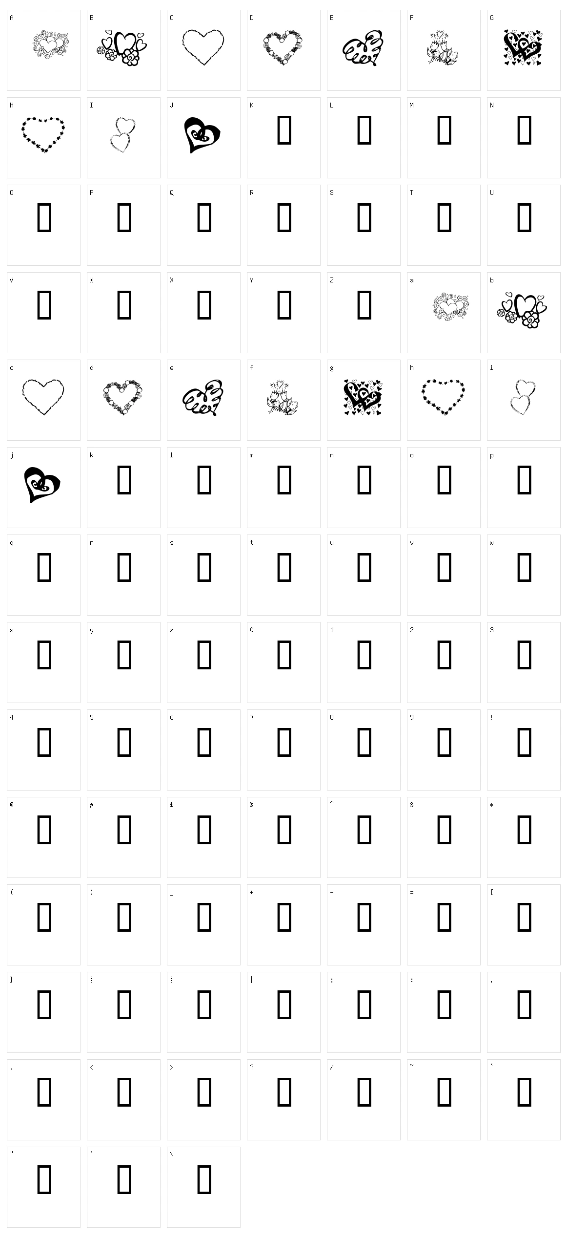 KR All About The Heart Character Set