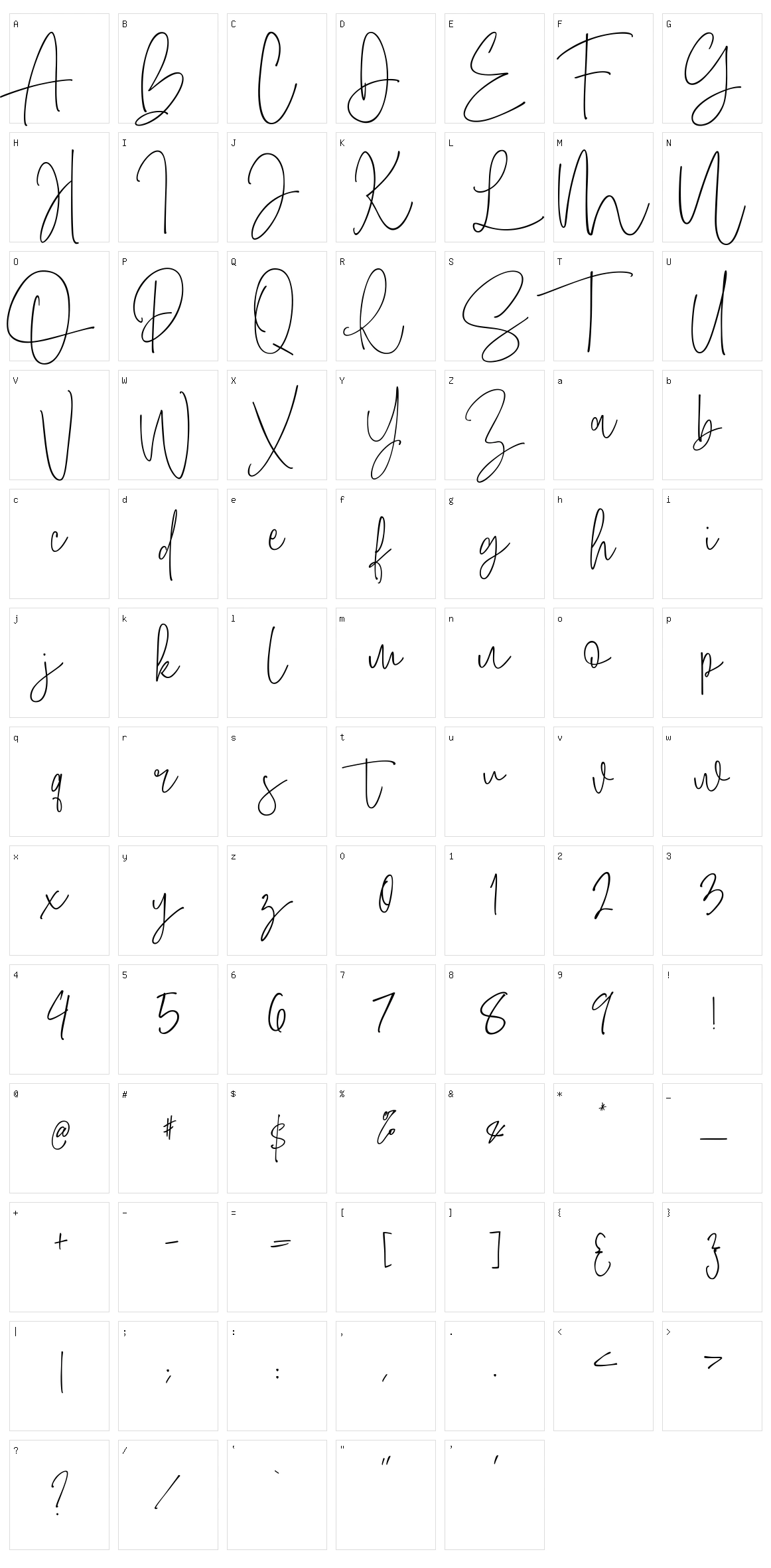 Amboera Script Character Set