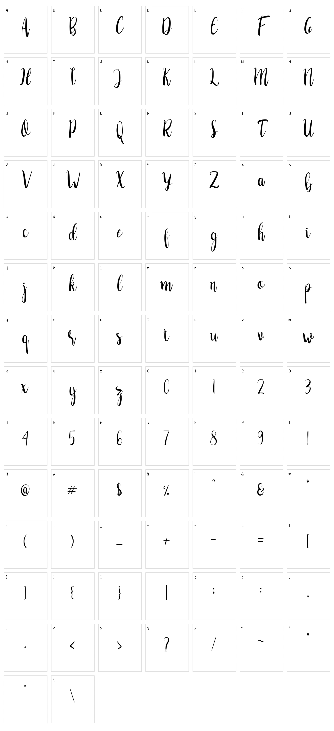 Ambrasto Character Set