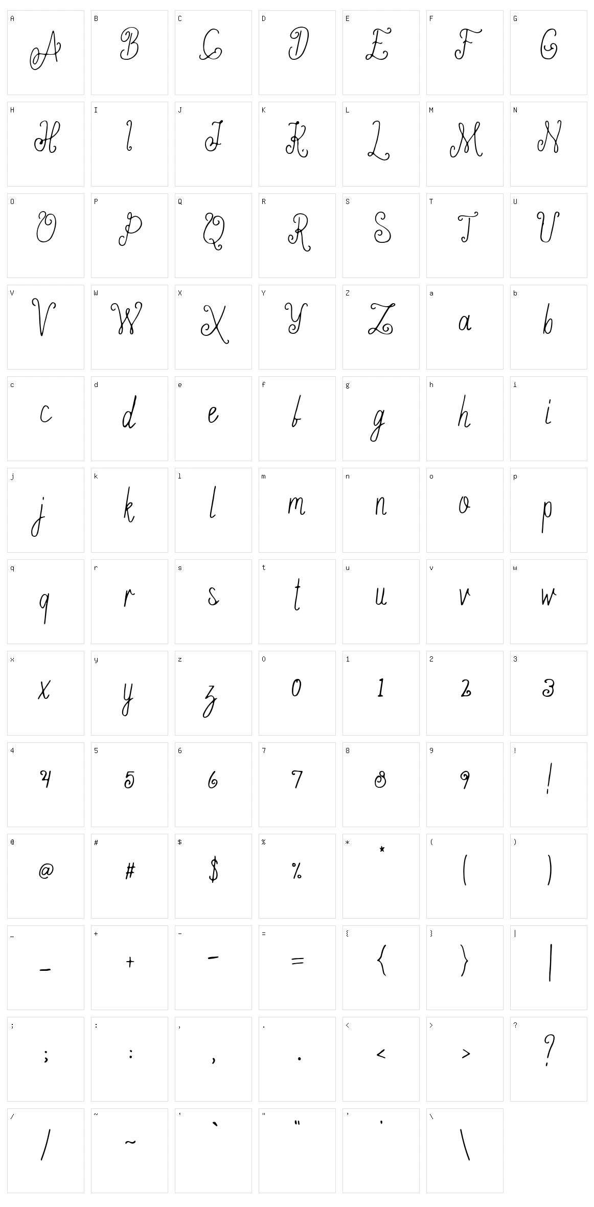 Ameliana Character Set