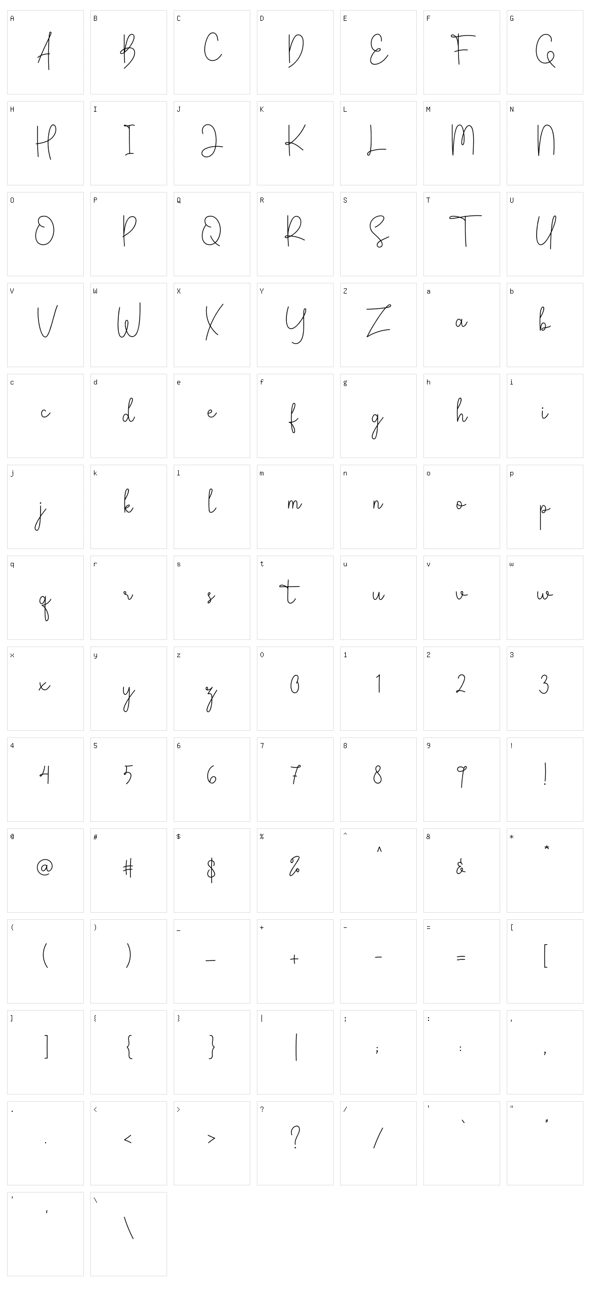 Amelin Secret Character Set