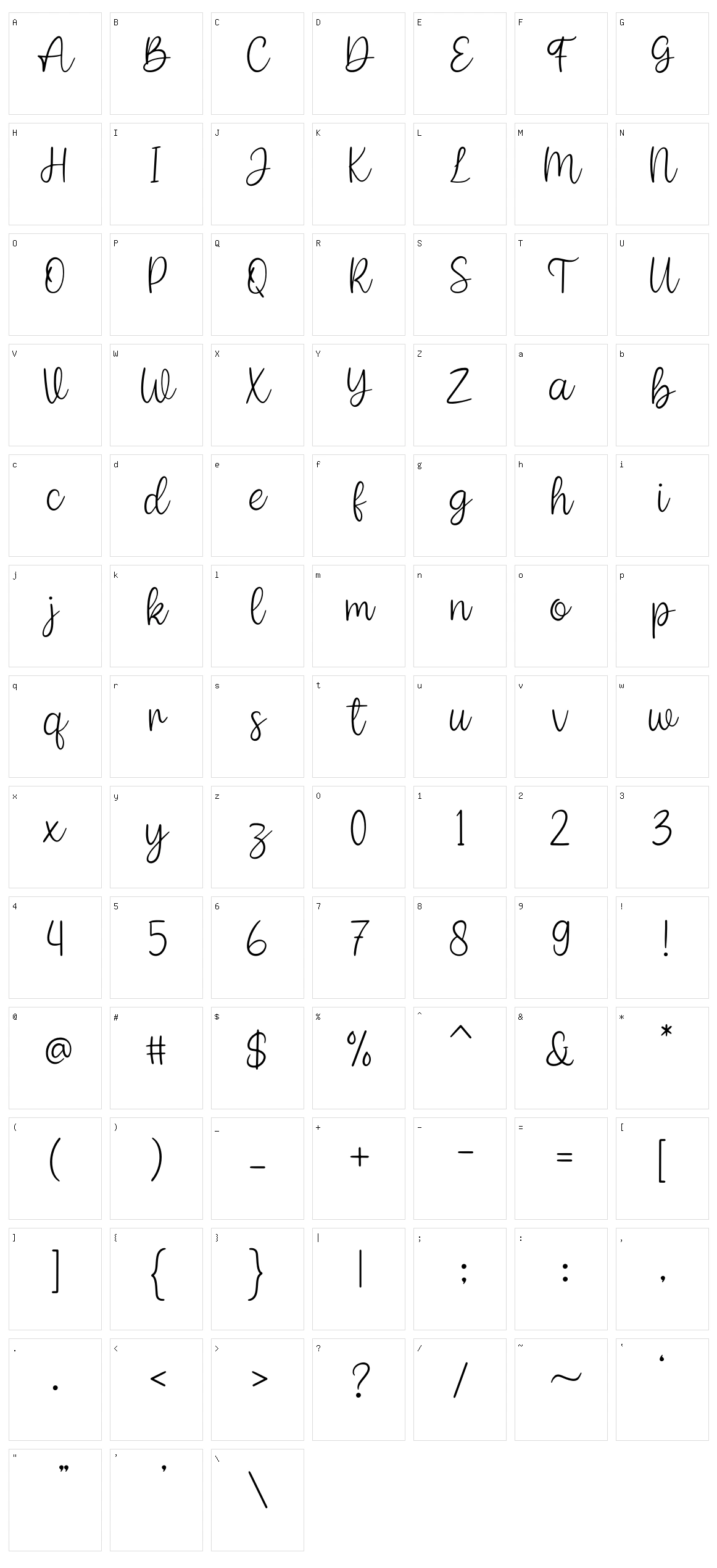 Amelinda Character Set