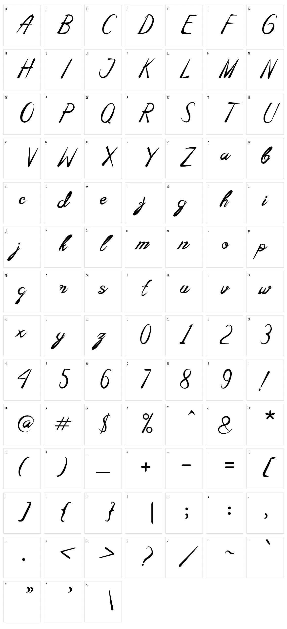 Amelli Character Set