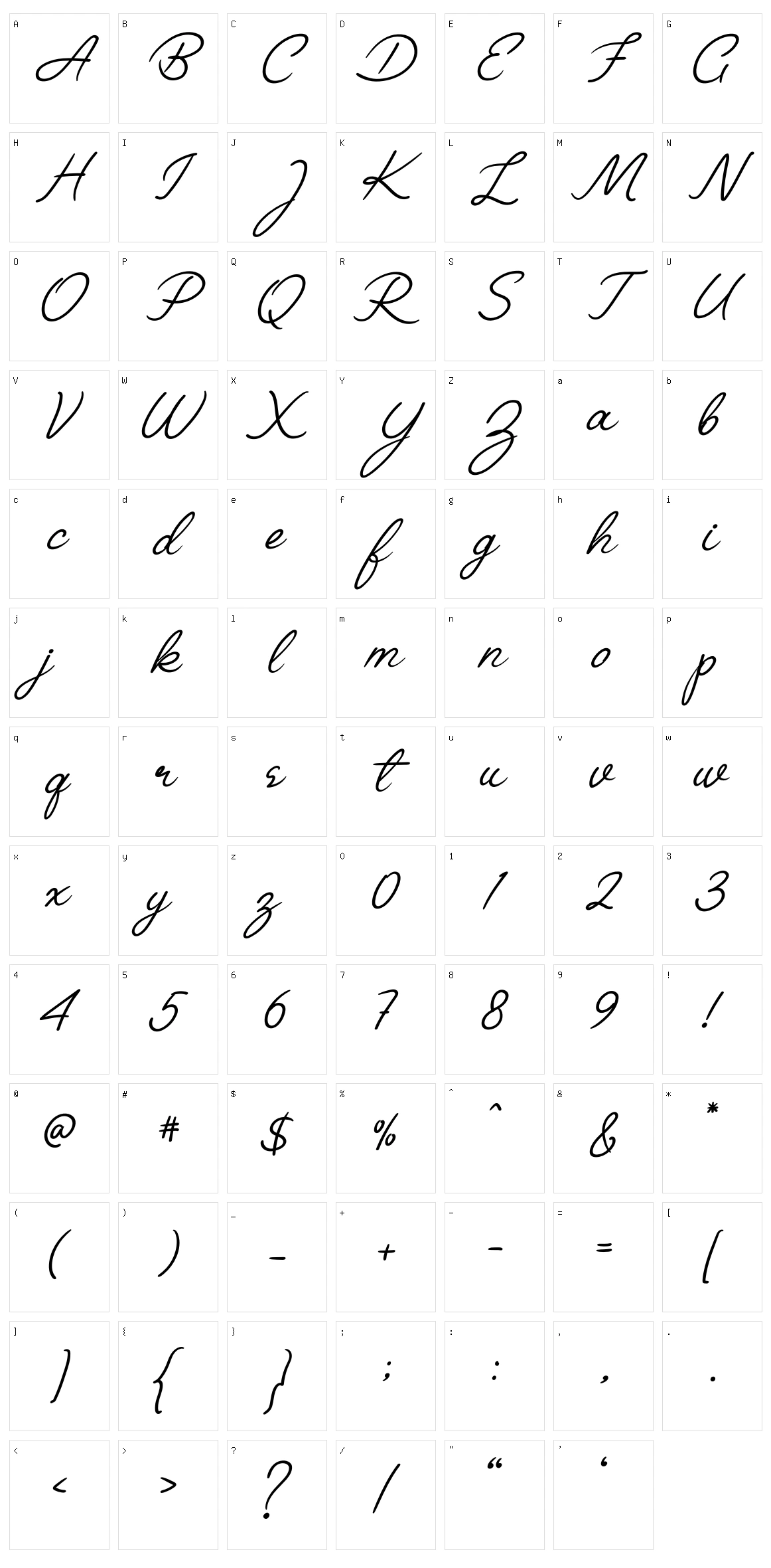 Amellia Character Set