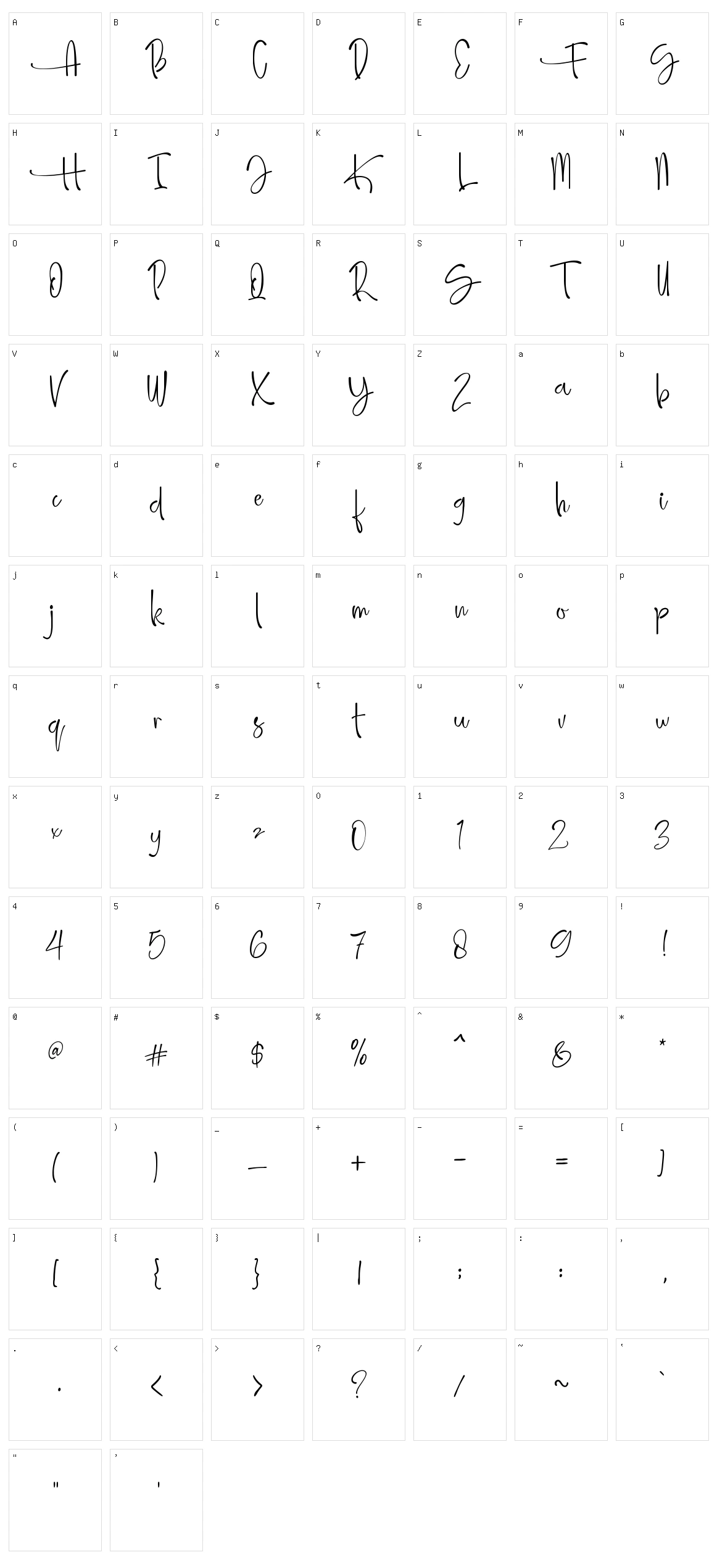 Amellia Ink Character Set