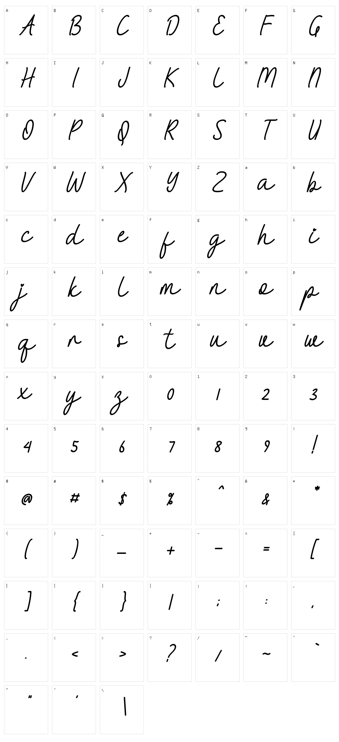 Amelline Character Set