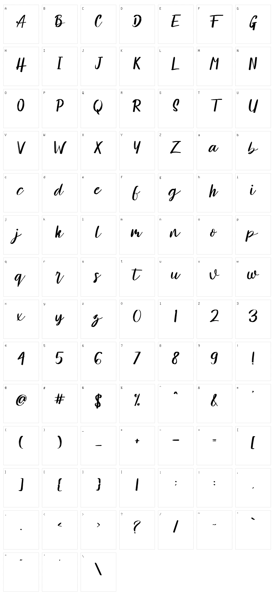 Amelliz Character Set