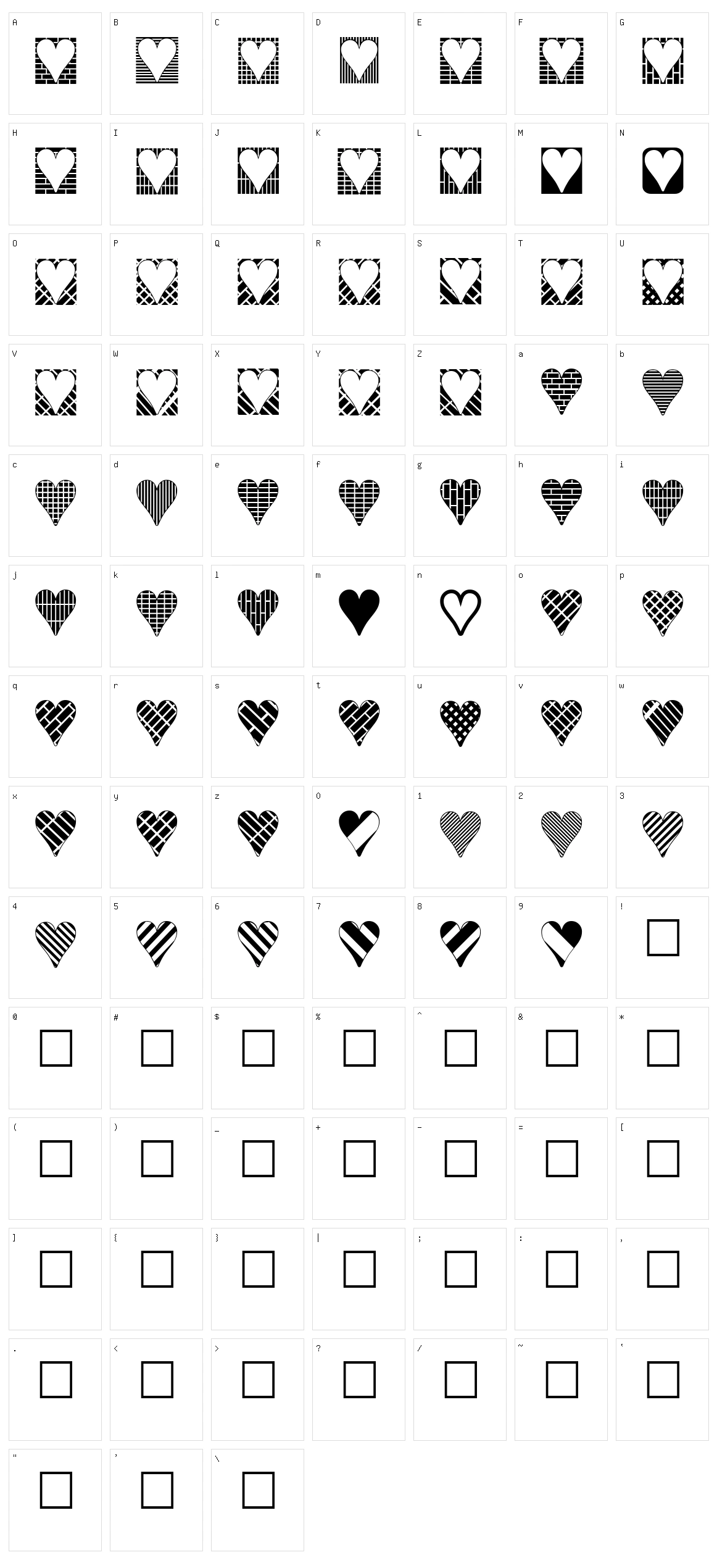Heart Things 3 Character Set