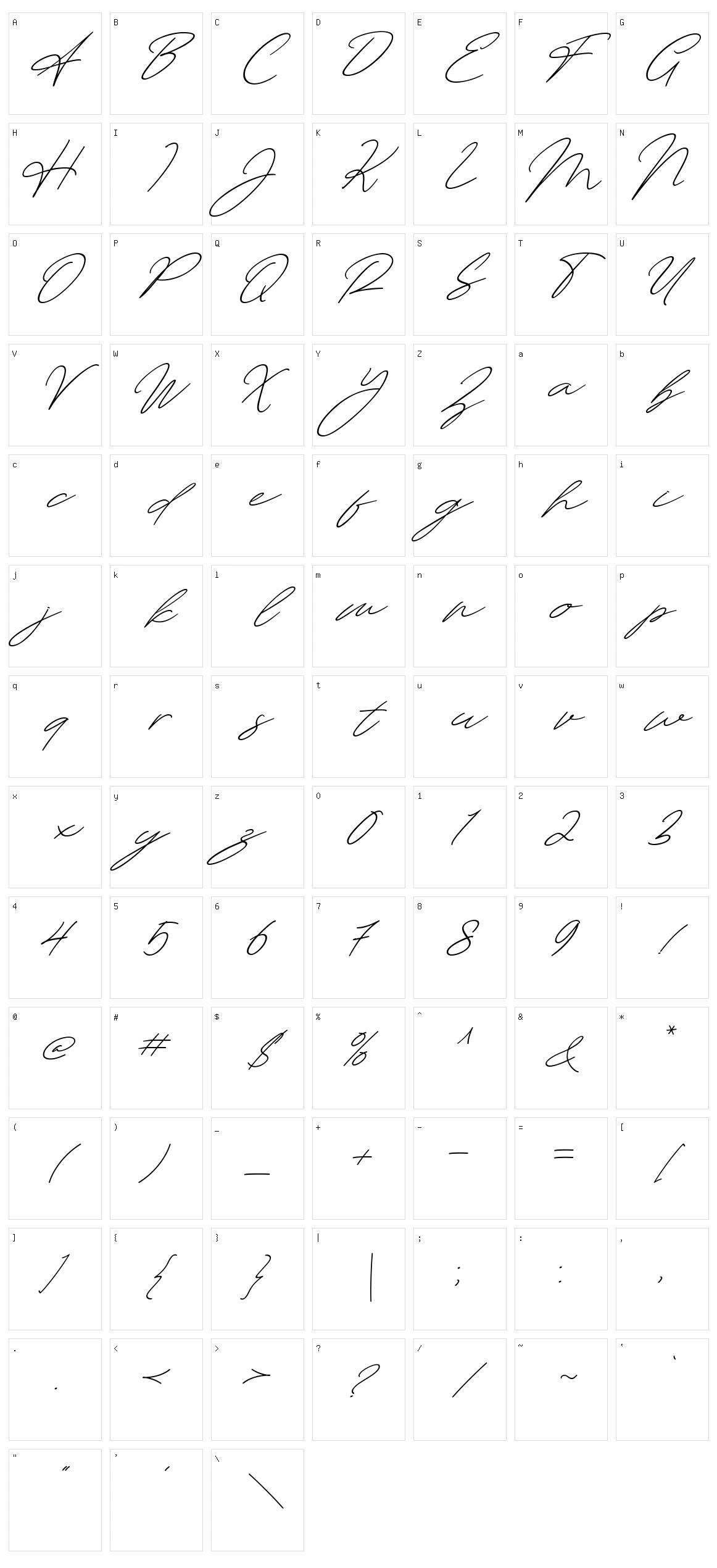Amera Character Set