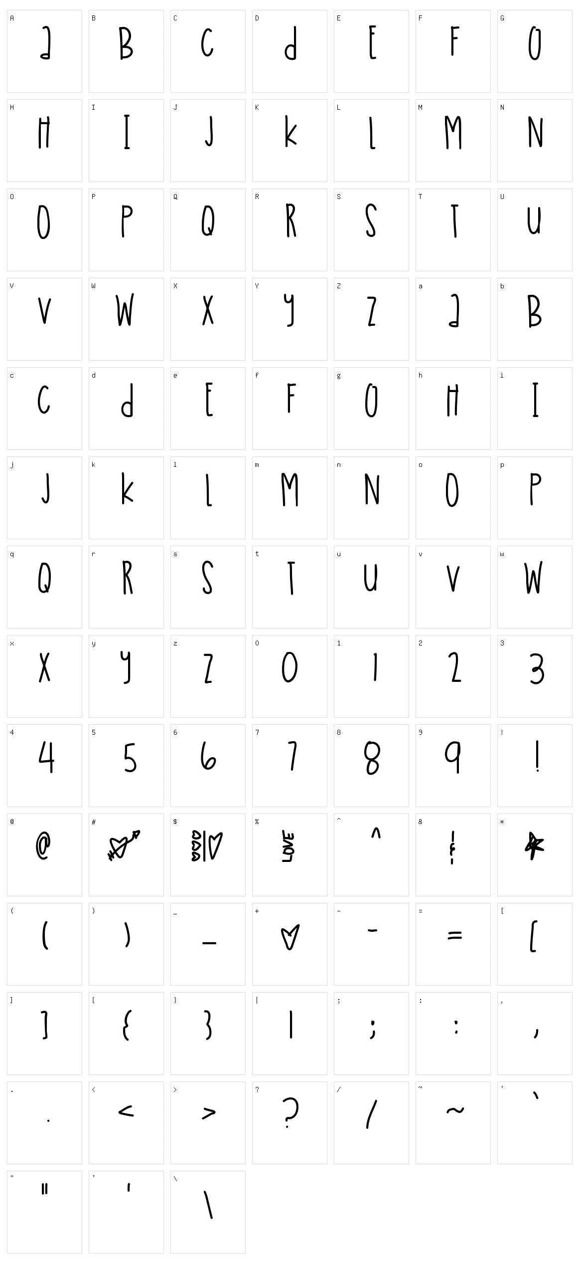 American Youth Character Set