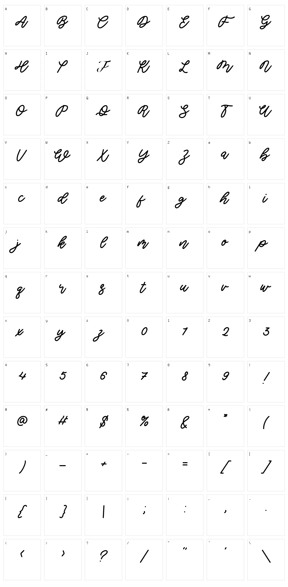 Amertano Character Set