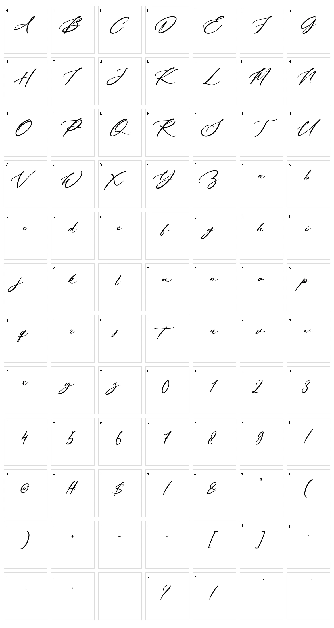 Amestaya Character Set
