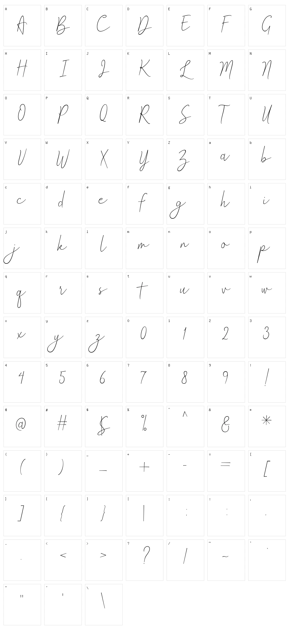 Ametha Character Set