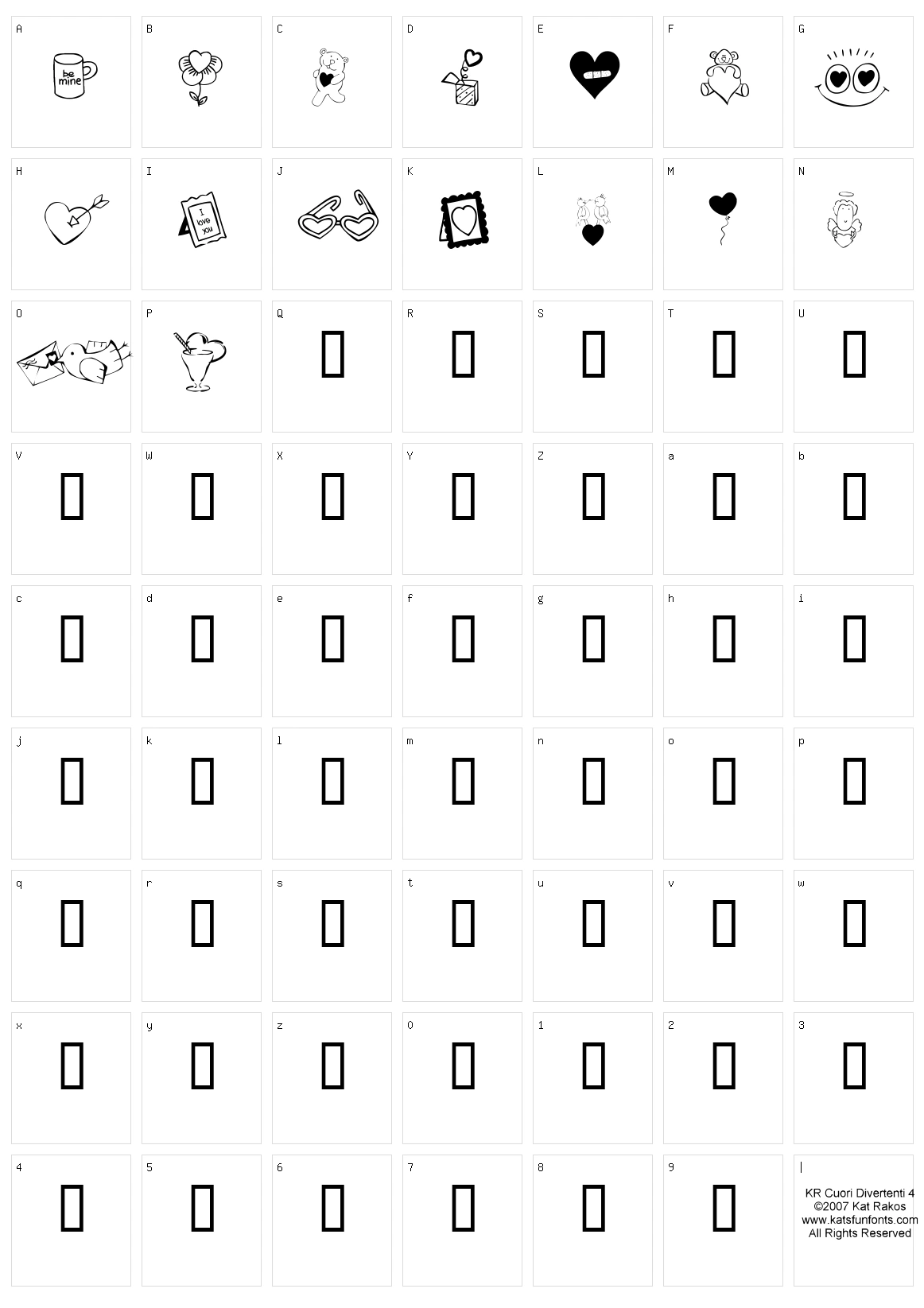 KR Cuori Divertenti 4 Character Set