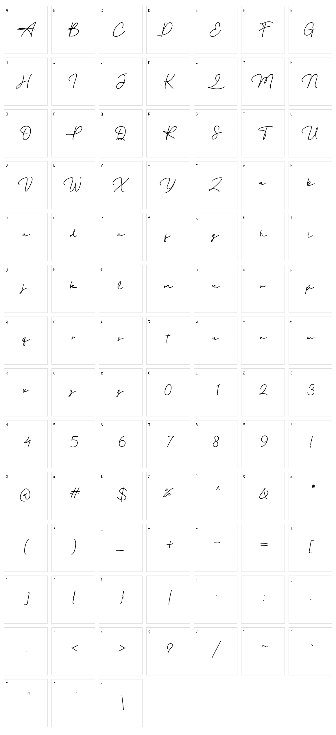 Amilly Signature Character Set