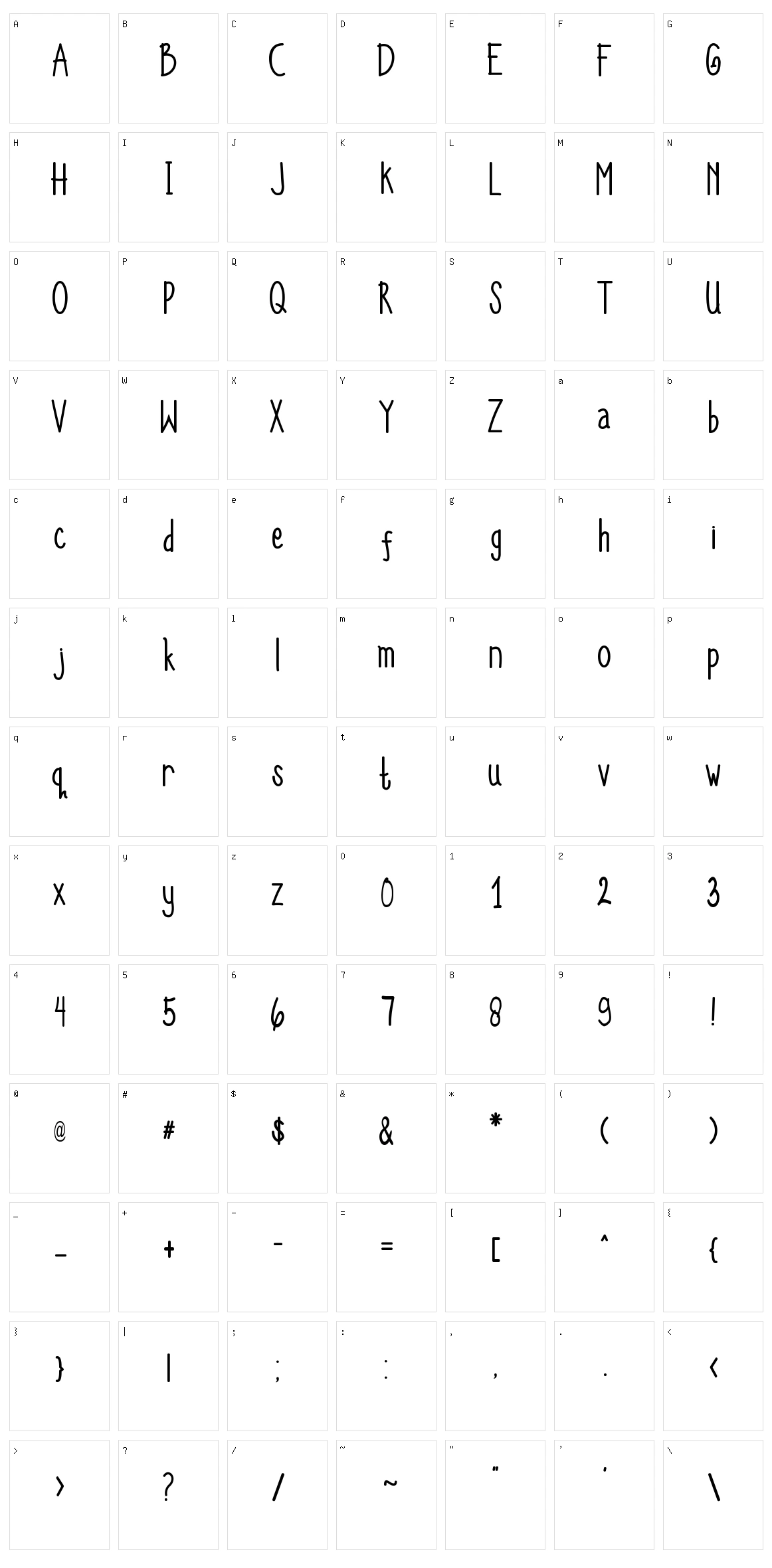 Ammah Ucha Character Set