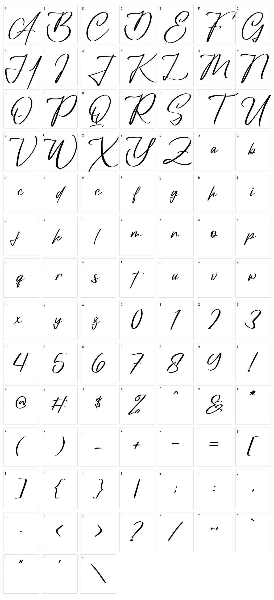 Amorillan Orgendam Character Set