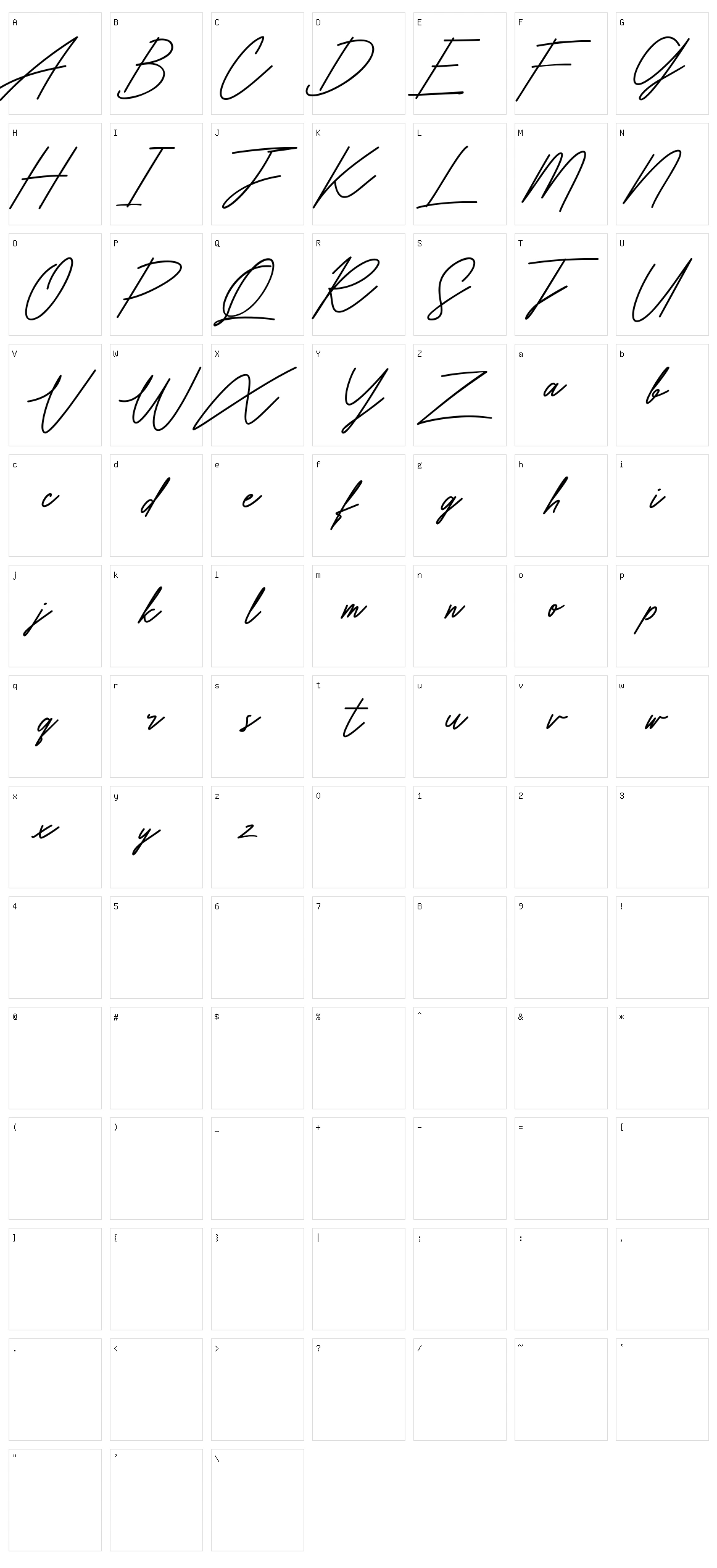 Amorisa Character Set