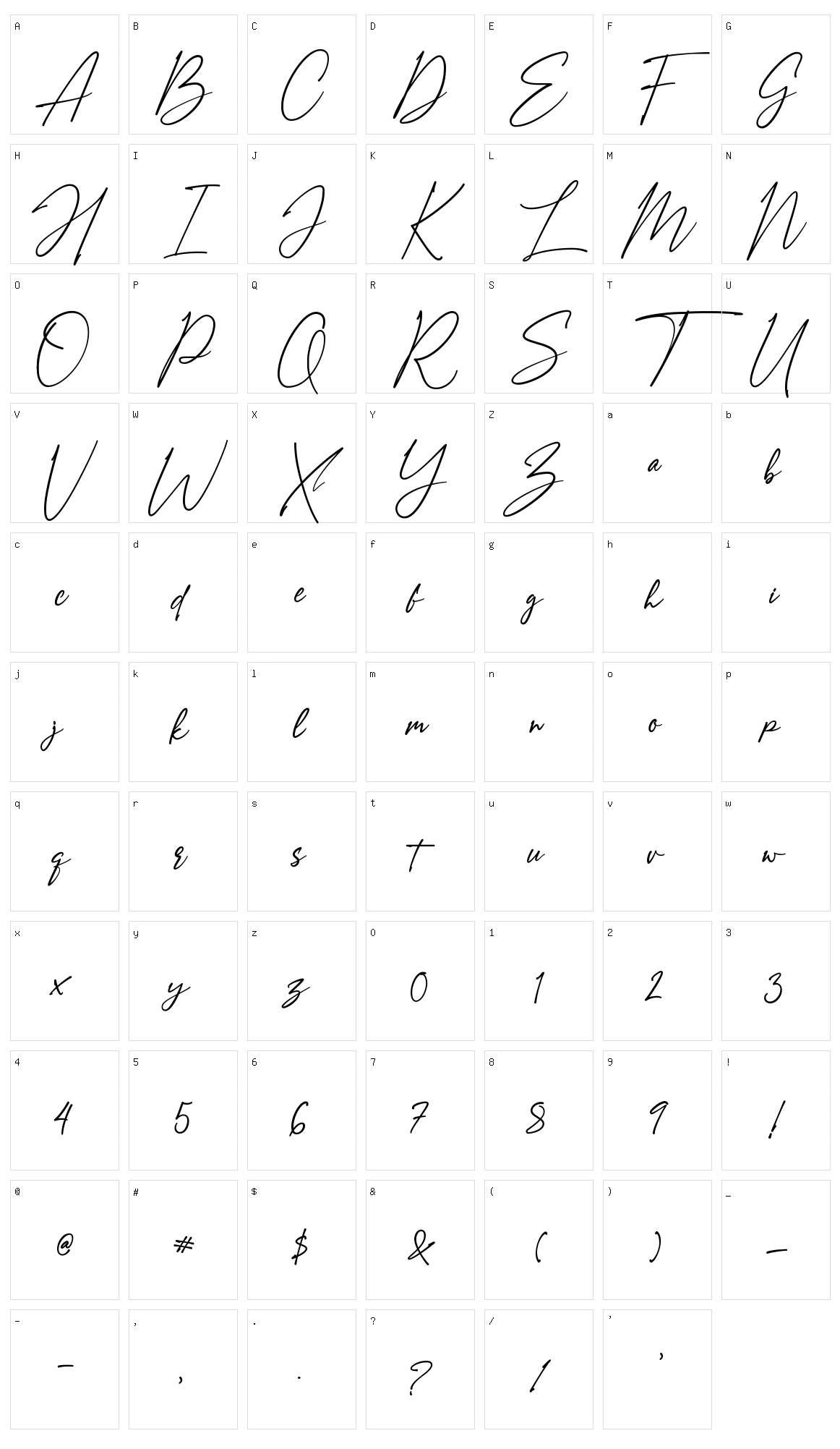 Amostely Signature Character Set