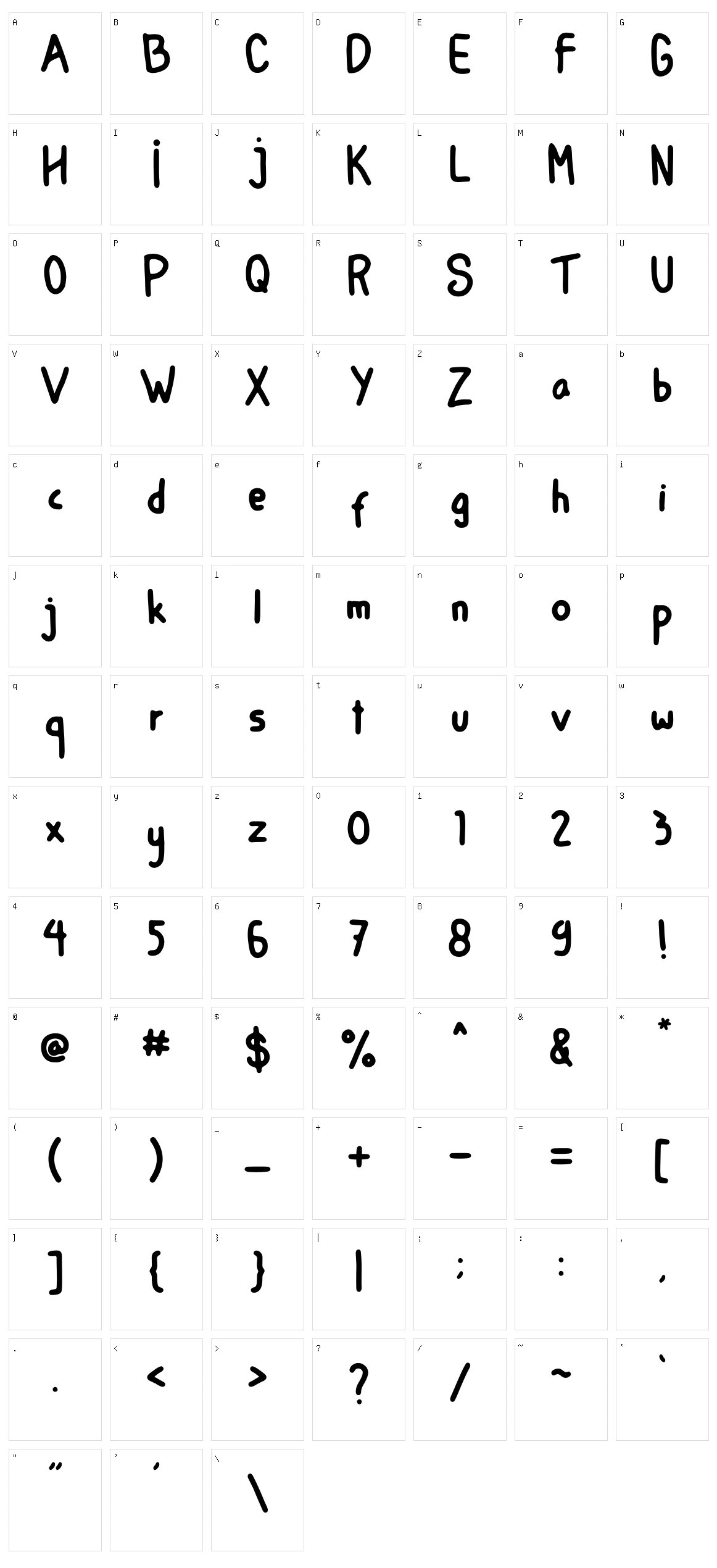 Amrica Seriket Character Set
