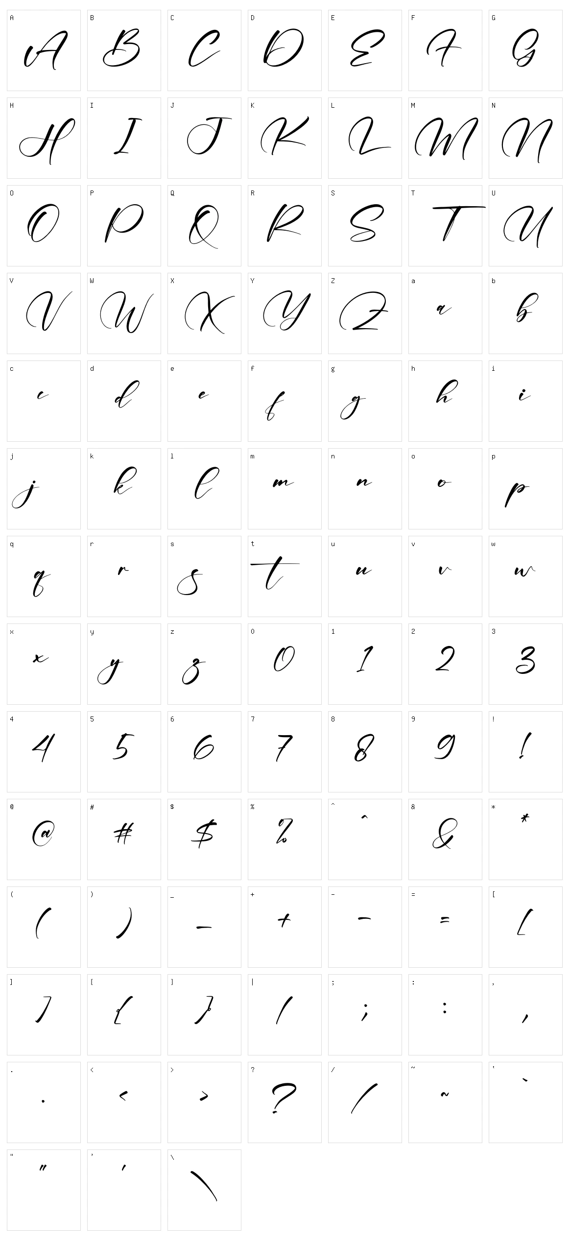 Amstera Character Set