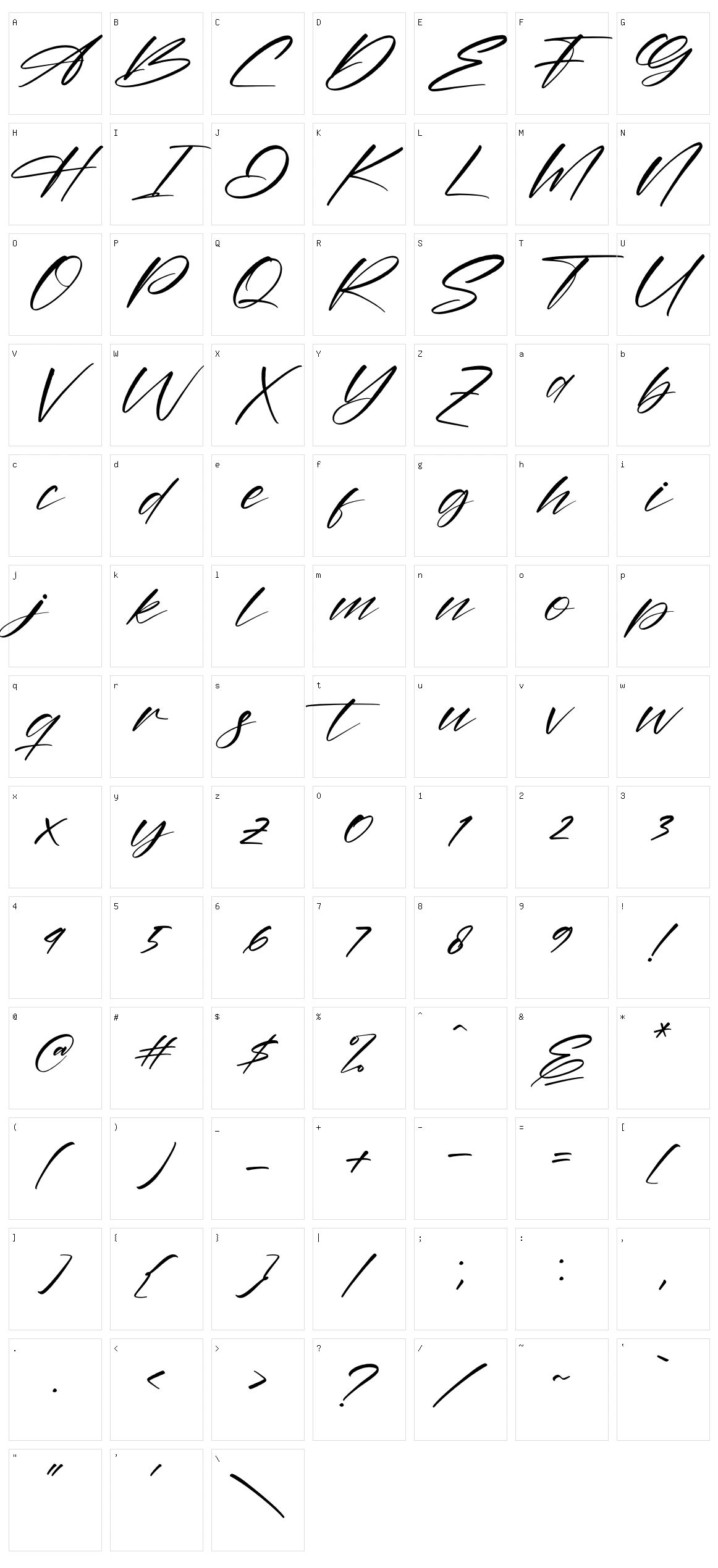 Amstera Balika Character Set