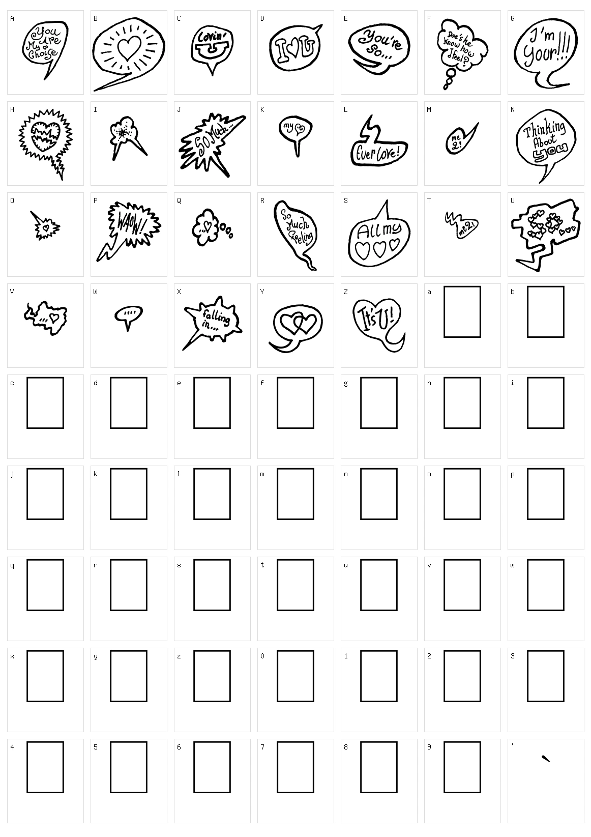 PS I love you Character Set