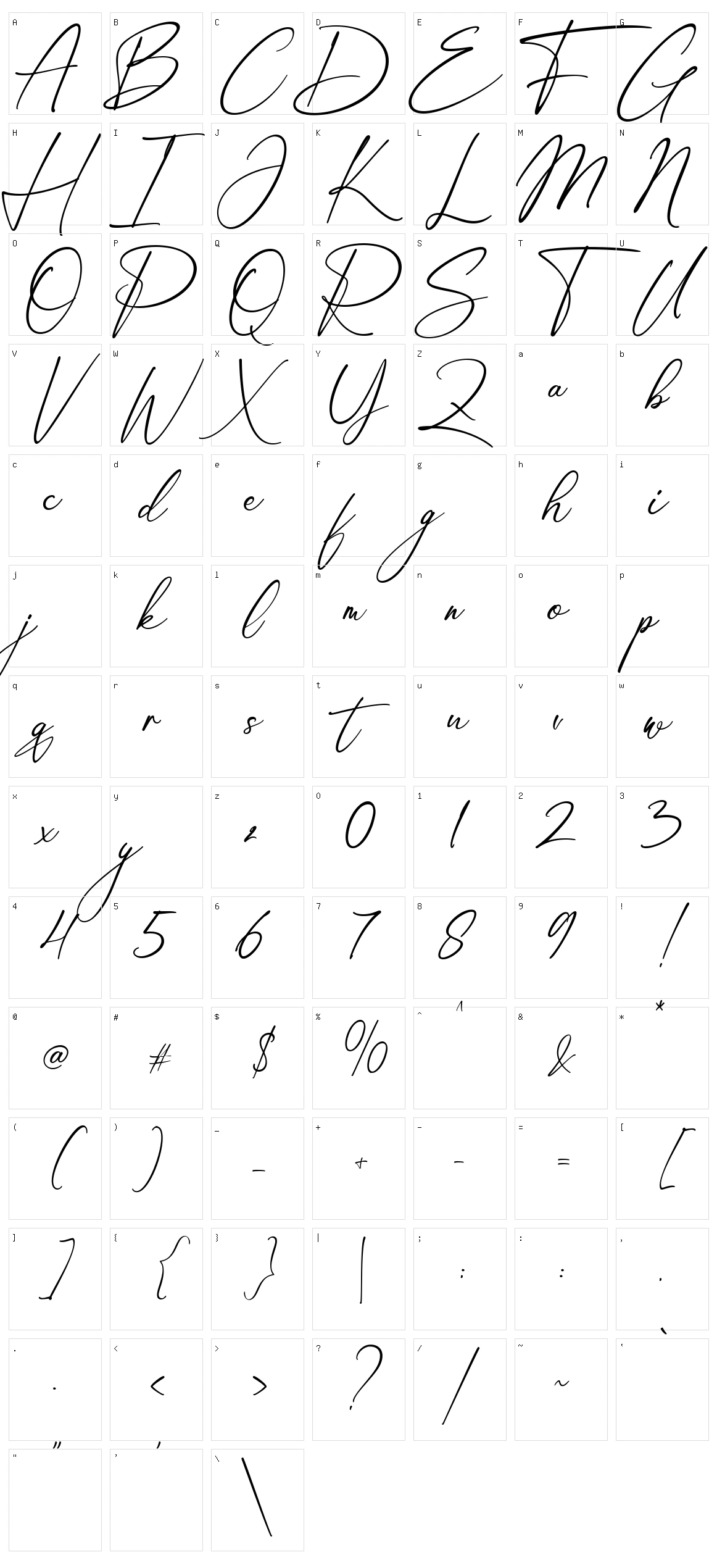 Amsterdam Handwriting Character Set