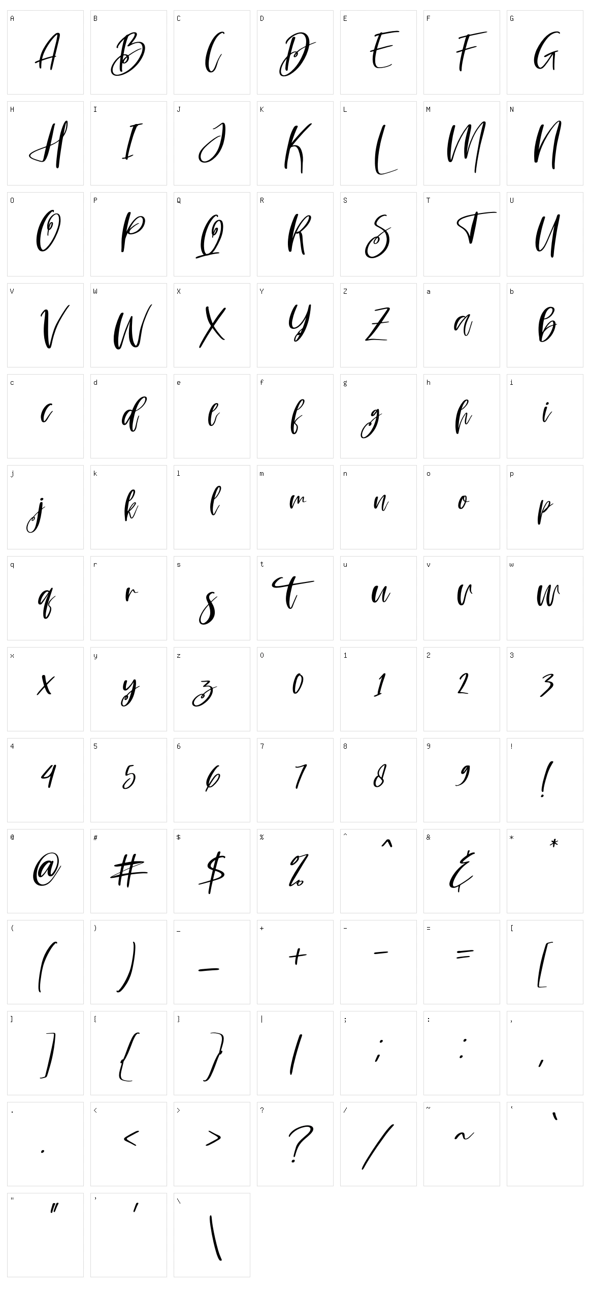 Amsterdam Listing Character Set