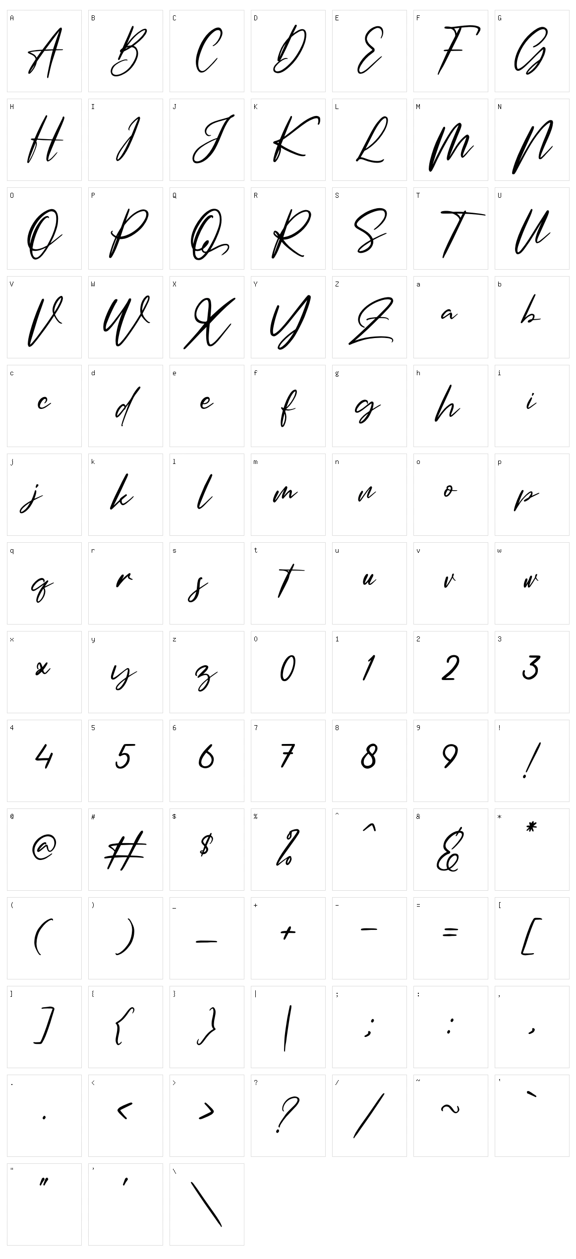 Amsterdam Signature Character Set