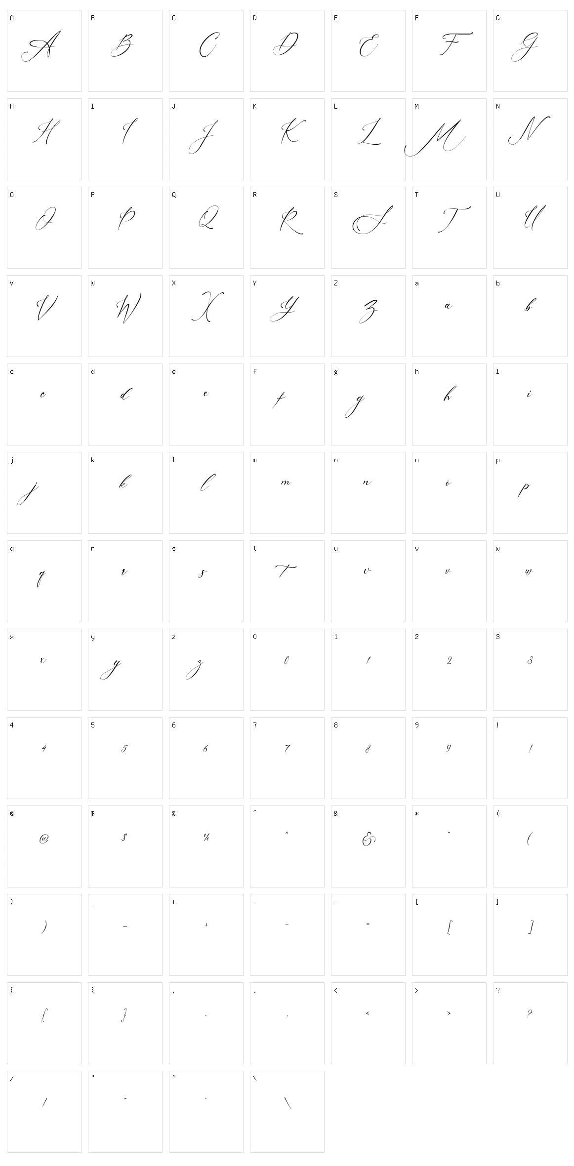 Amsterline Character Set