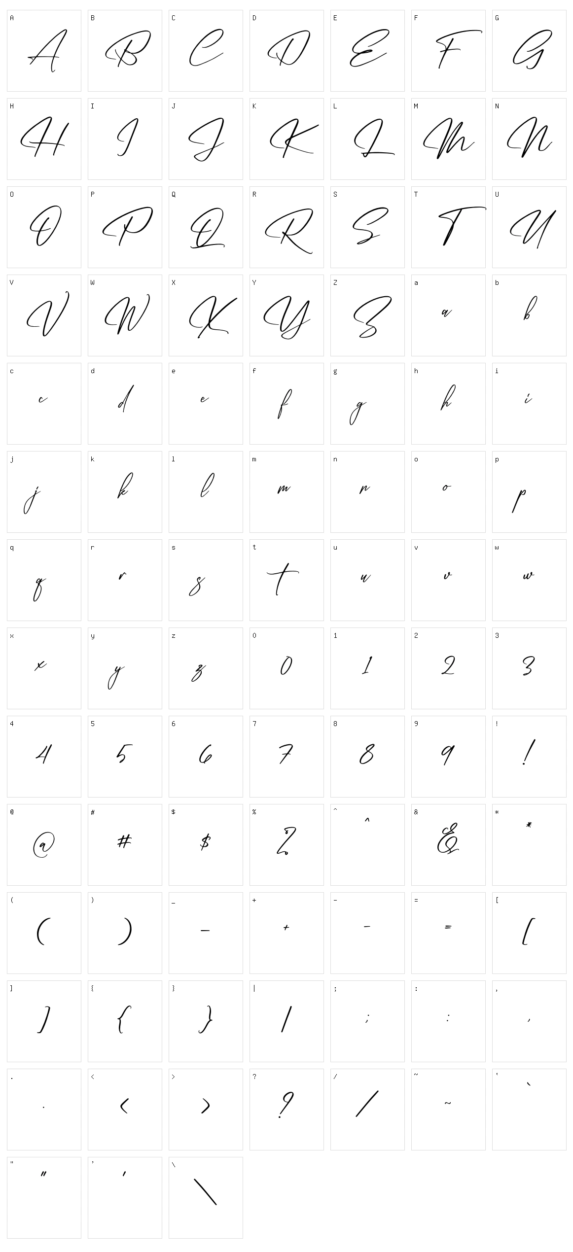 Amsthyline Character Set