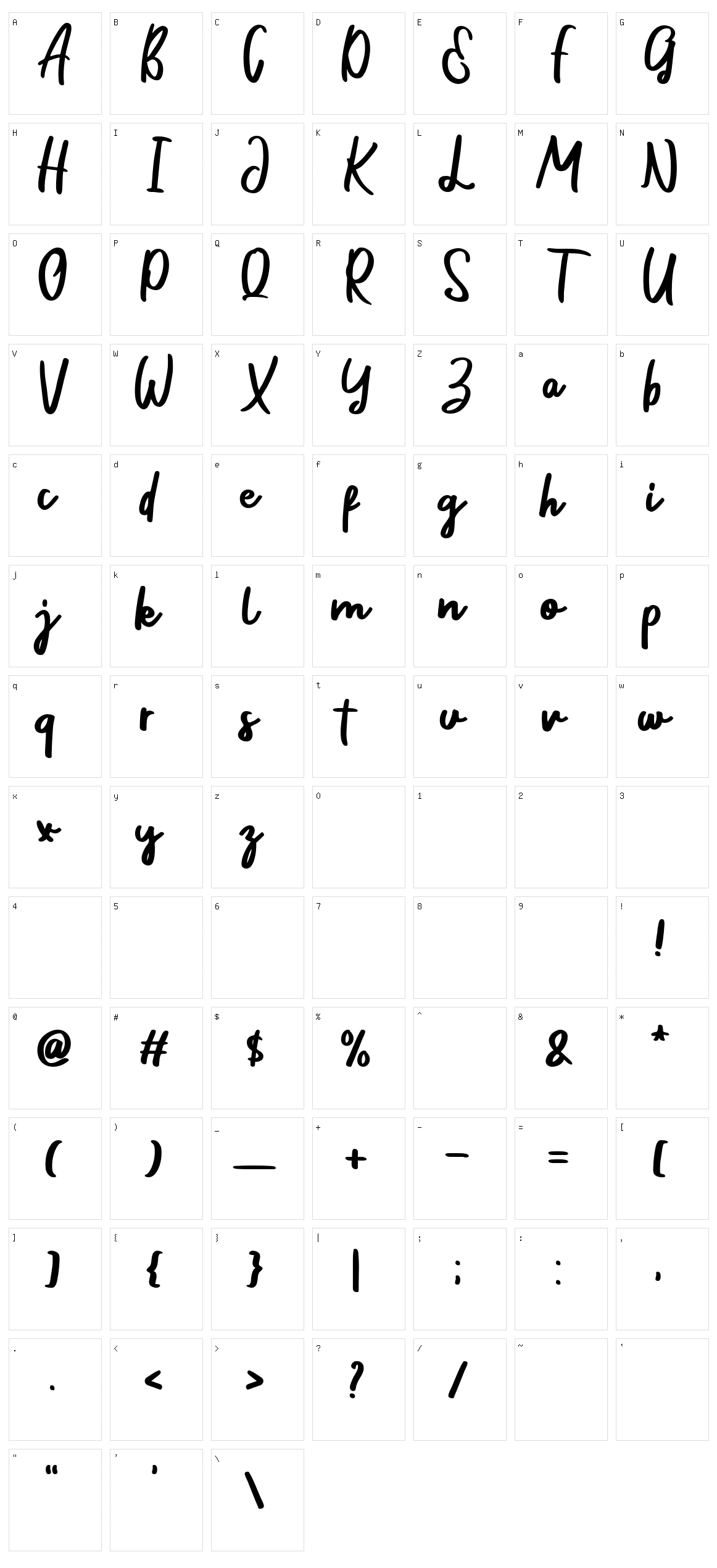Amtera Character Set
