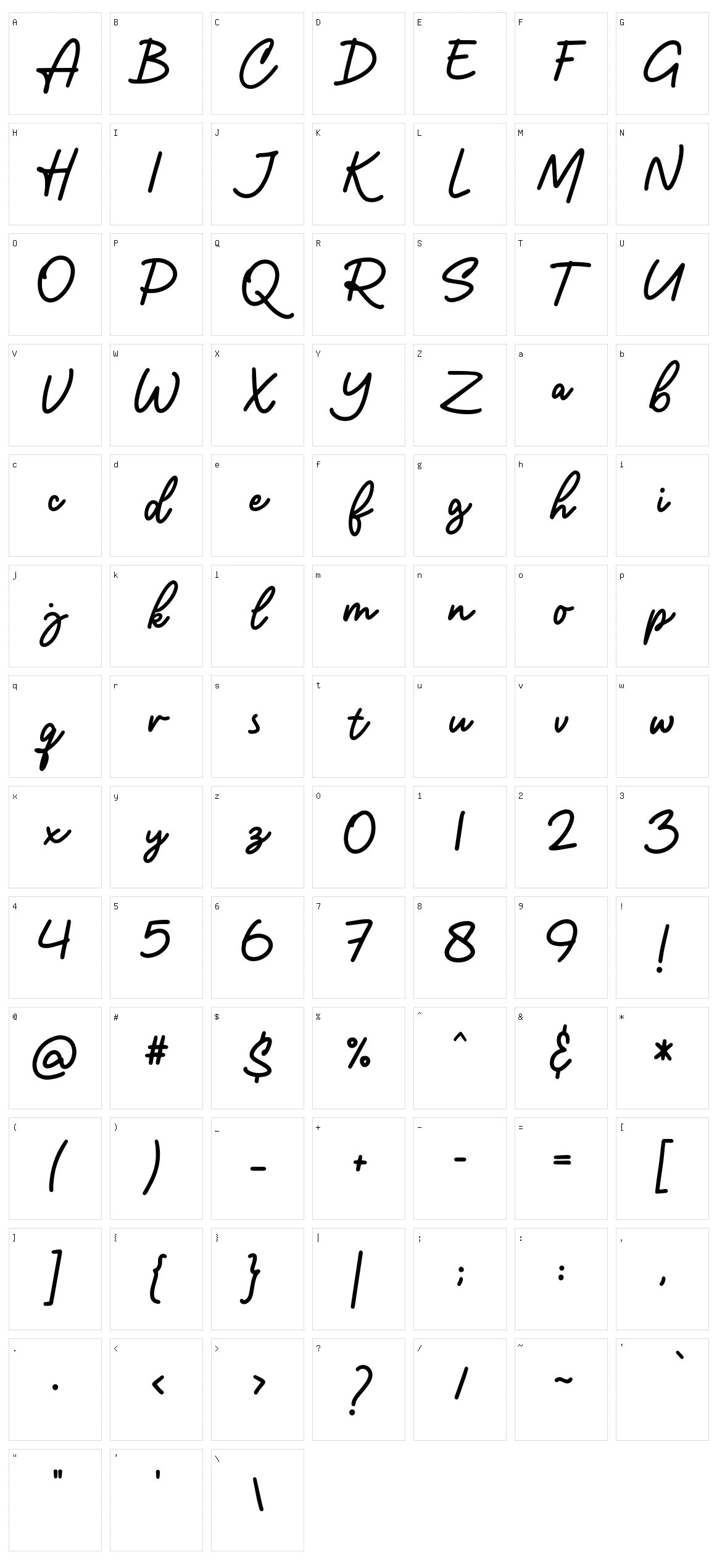 Amterina Character Set