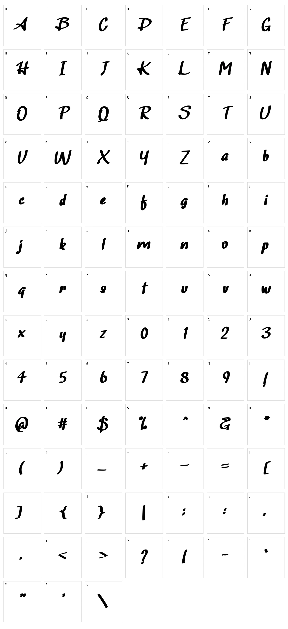 Amuba Character Set