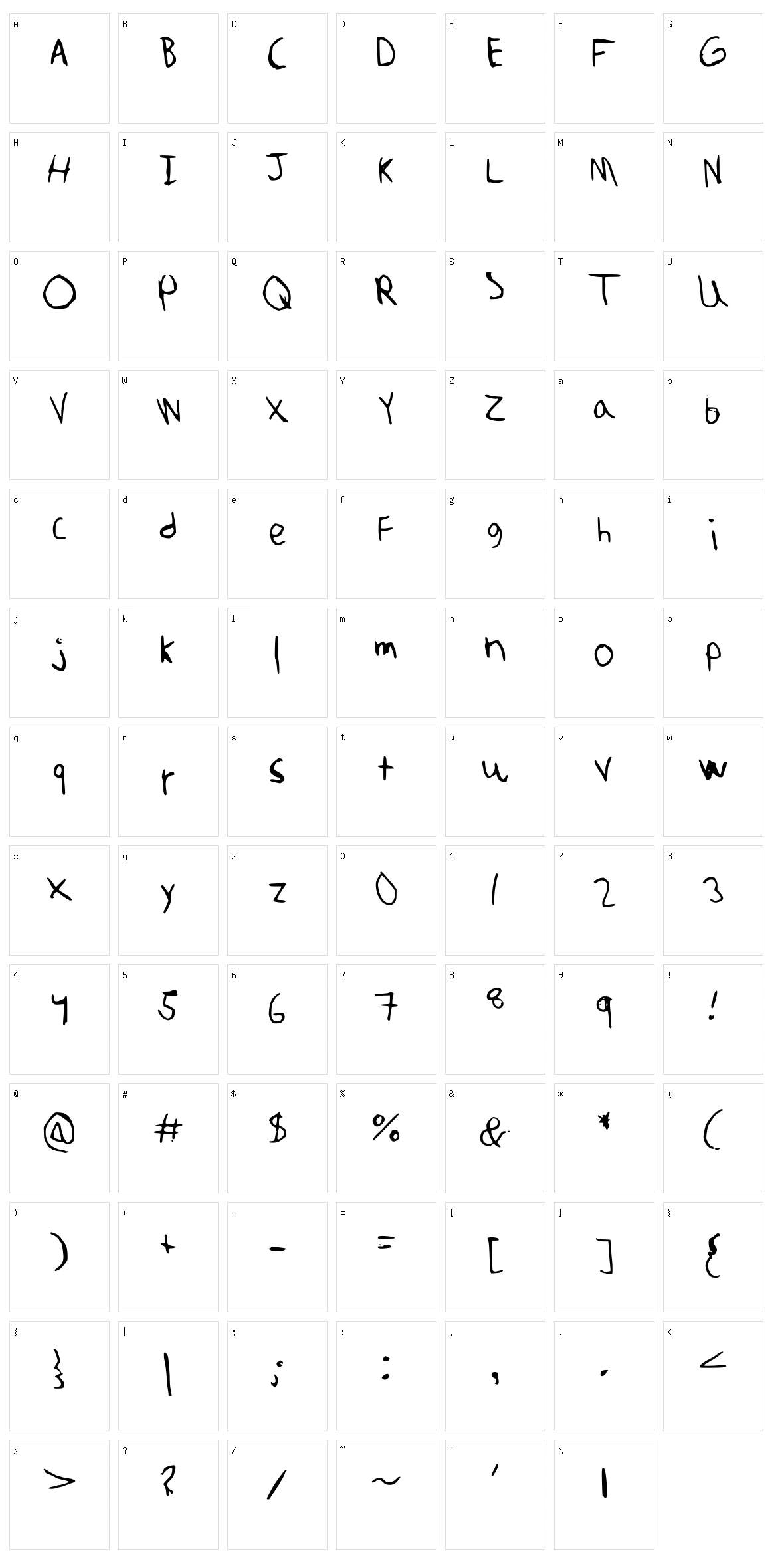 Amuninokia Character Set