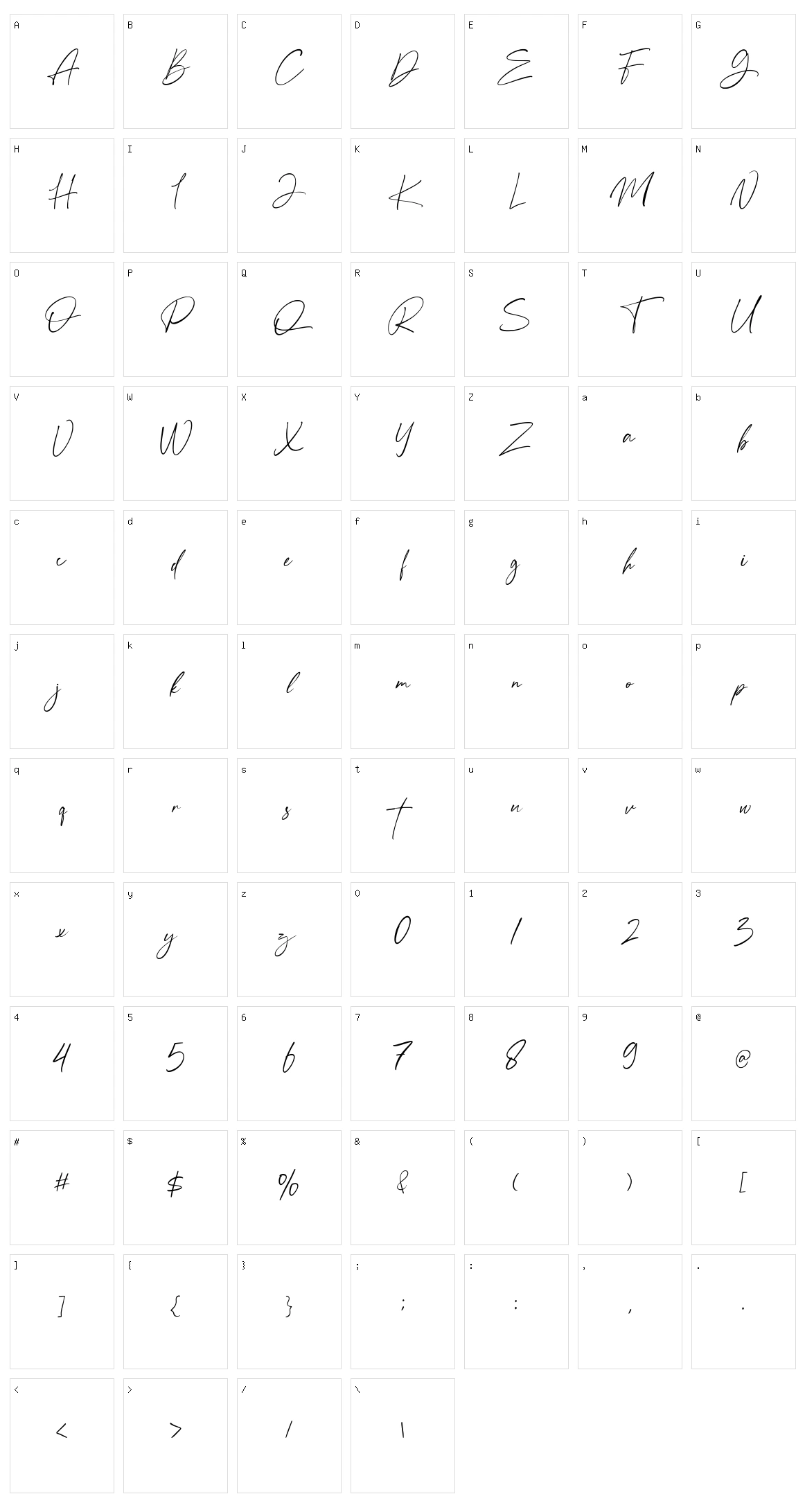 Anamortee Character Set