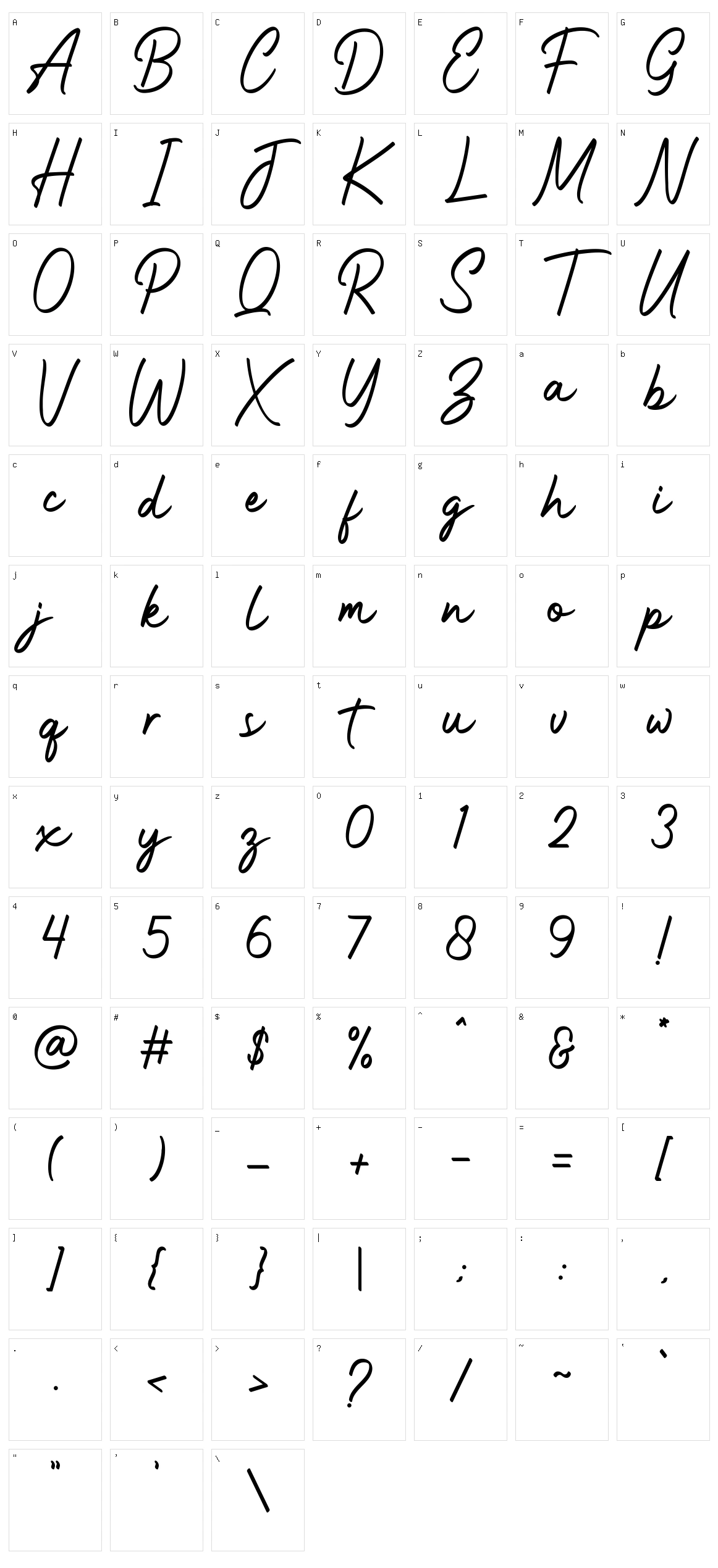 Anantha Signature Character Set