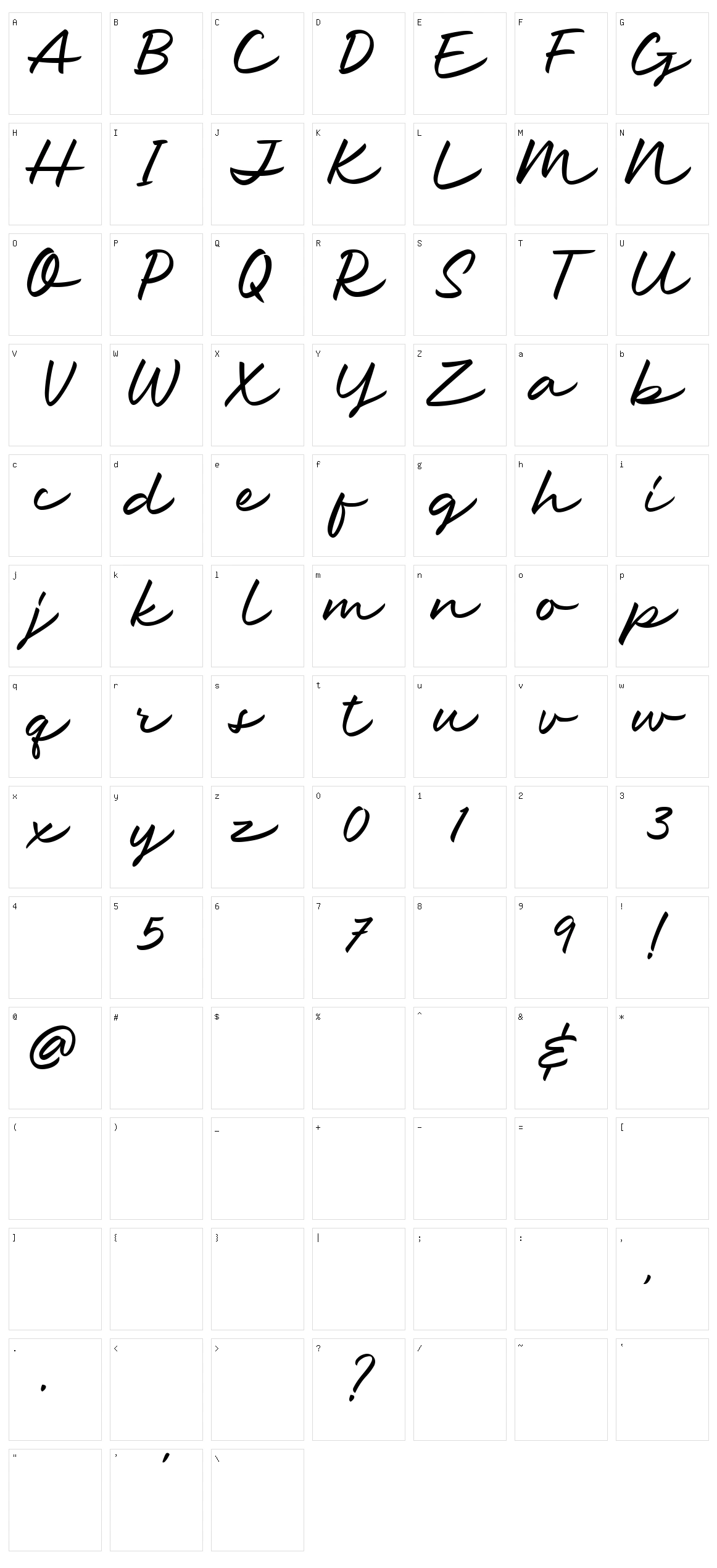 Anastasya Character Set