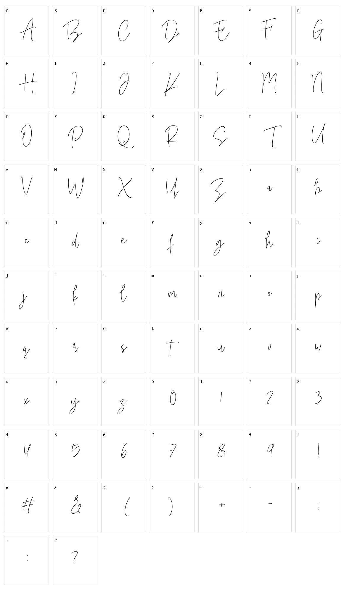 Anastasya Character Set