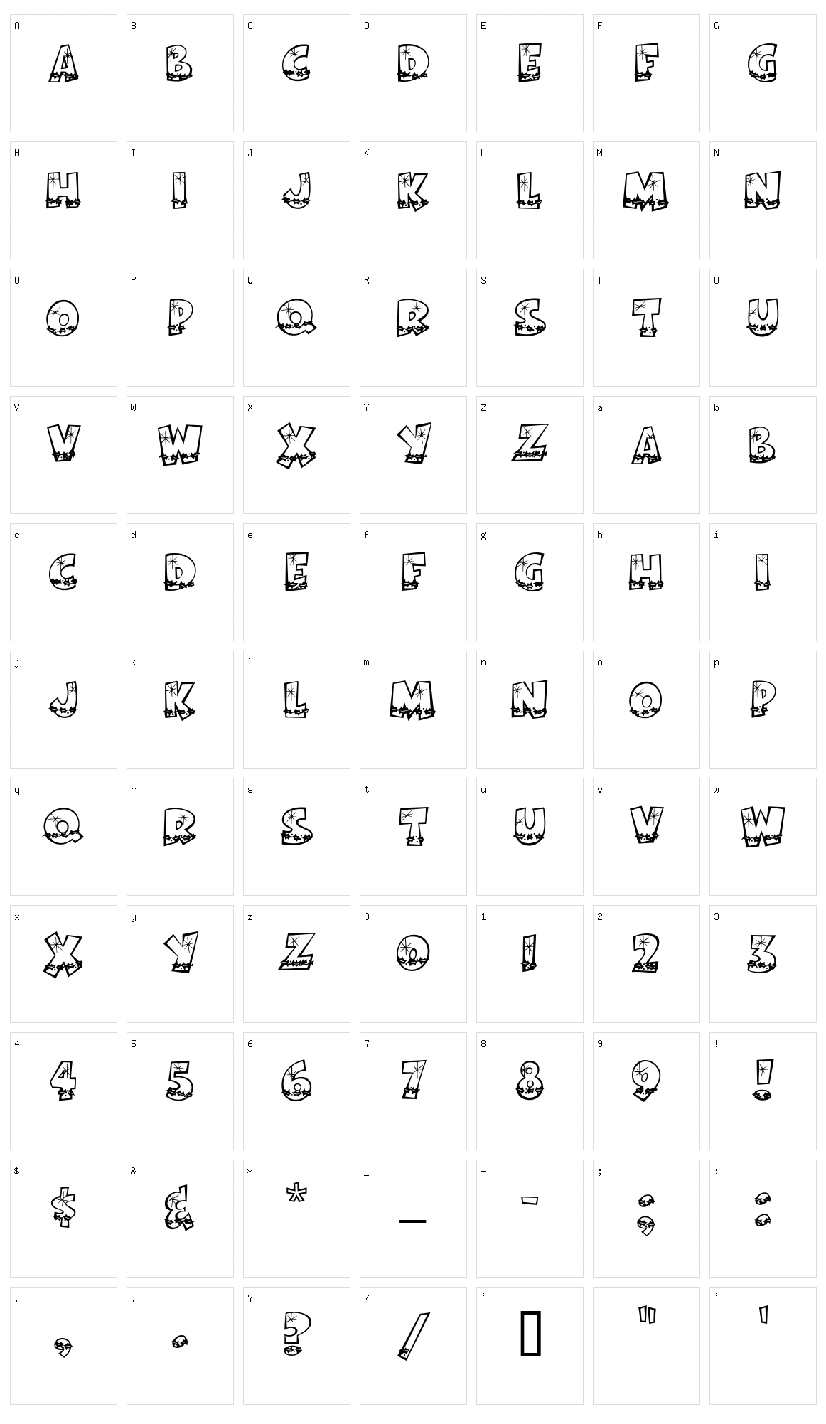Bodie MF Holly Character Set