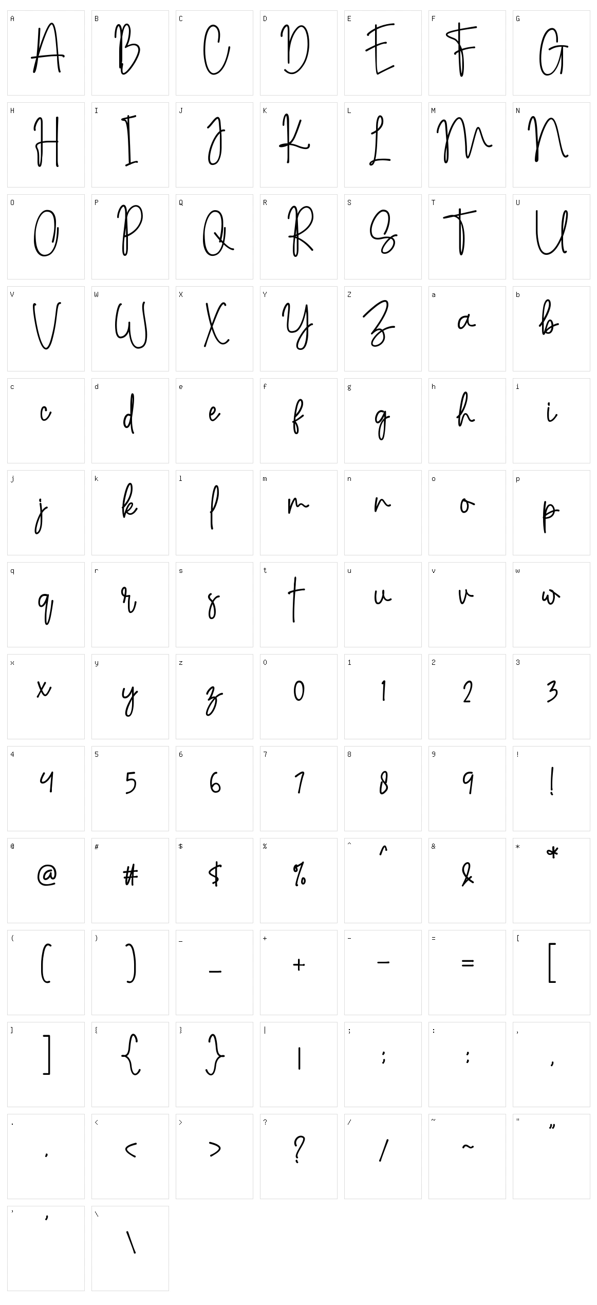 Anasthasya Signature Character Set