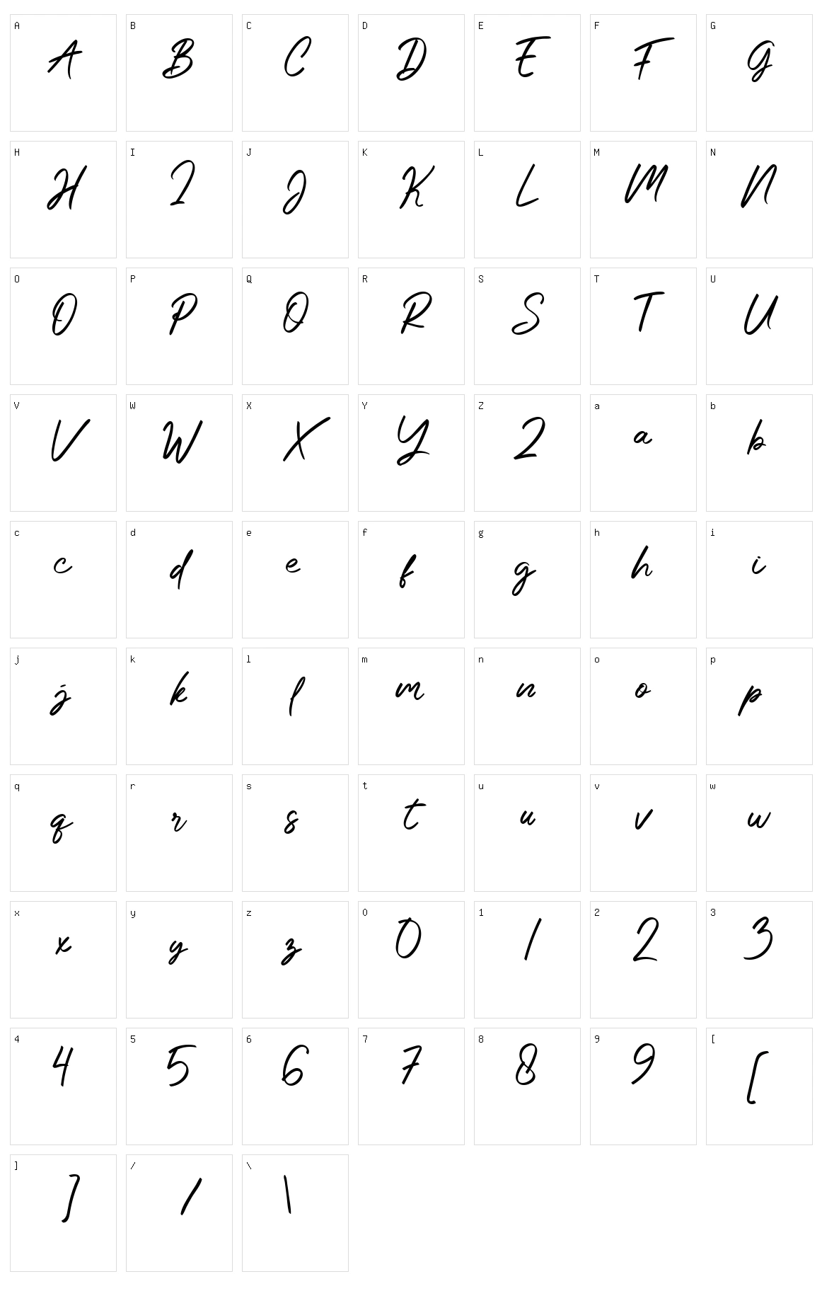 Anastik Character Set