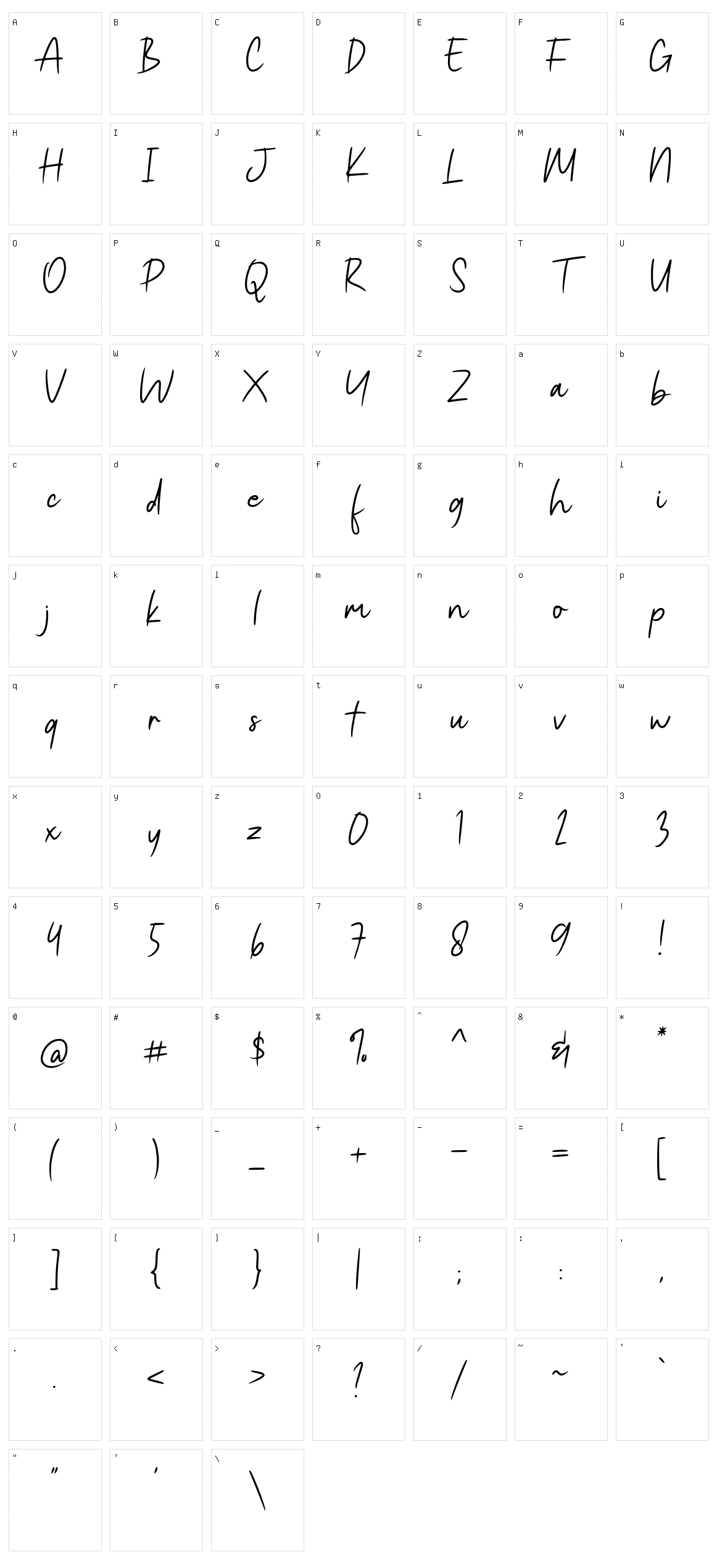 Andalan Eug Character Set