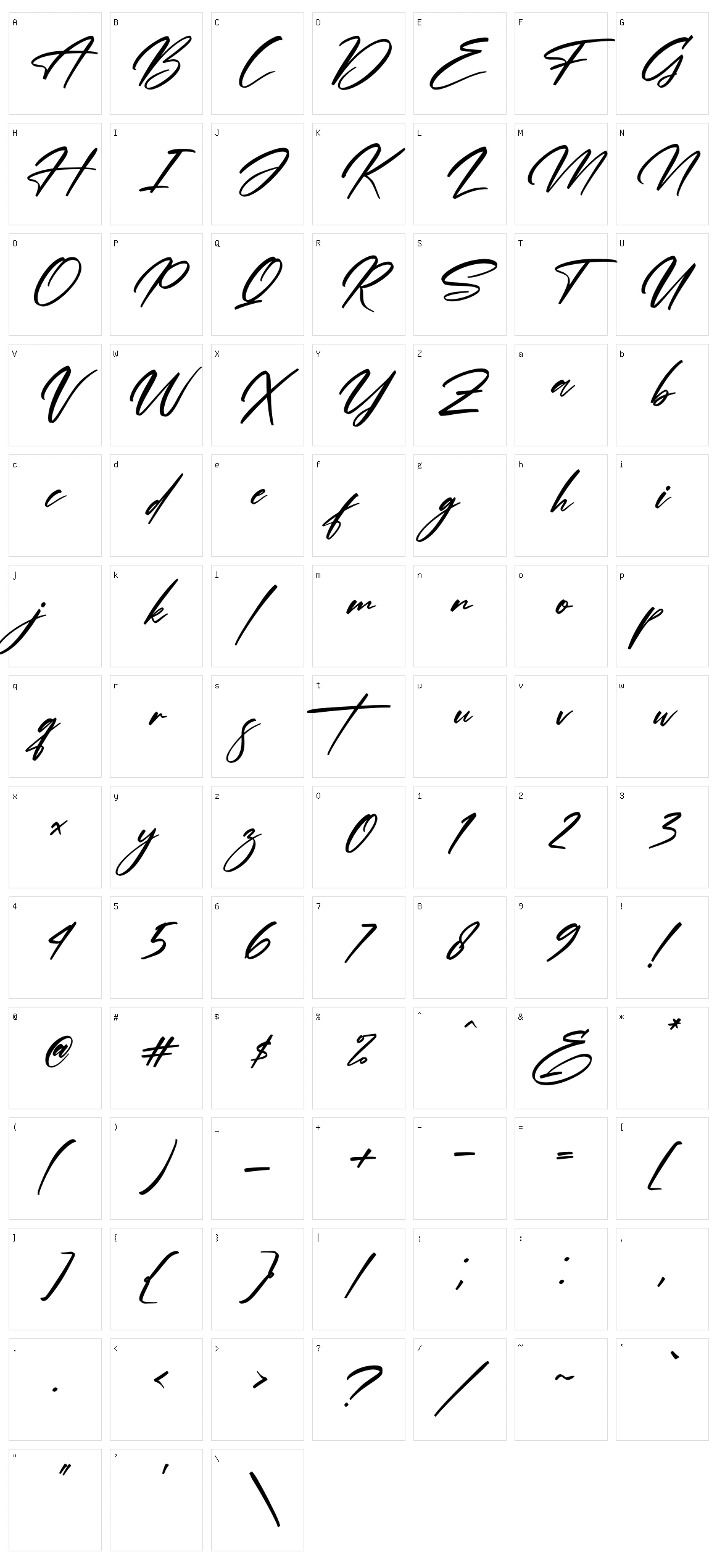 Andalusia Signature Character Set