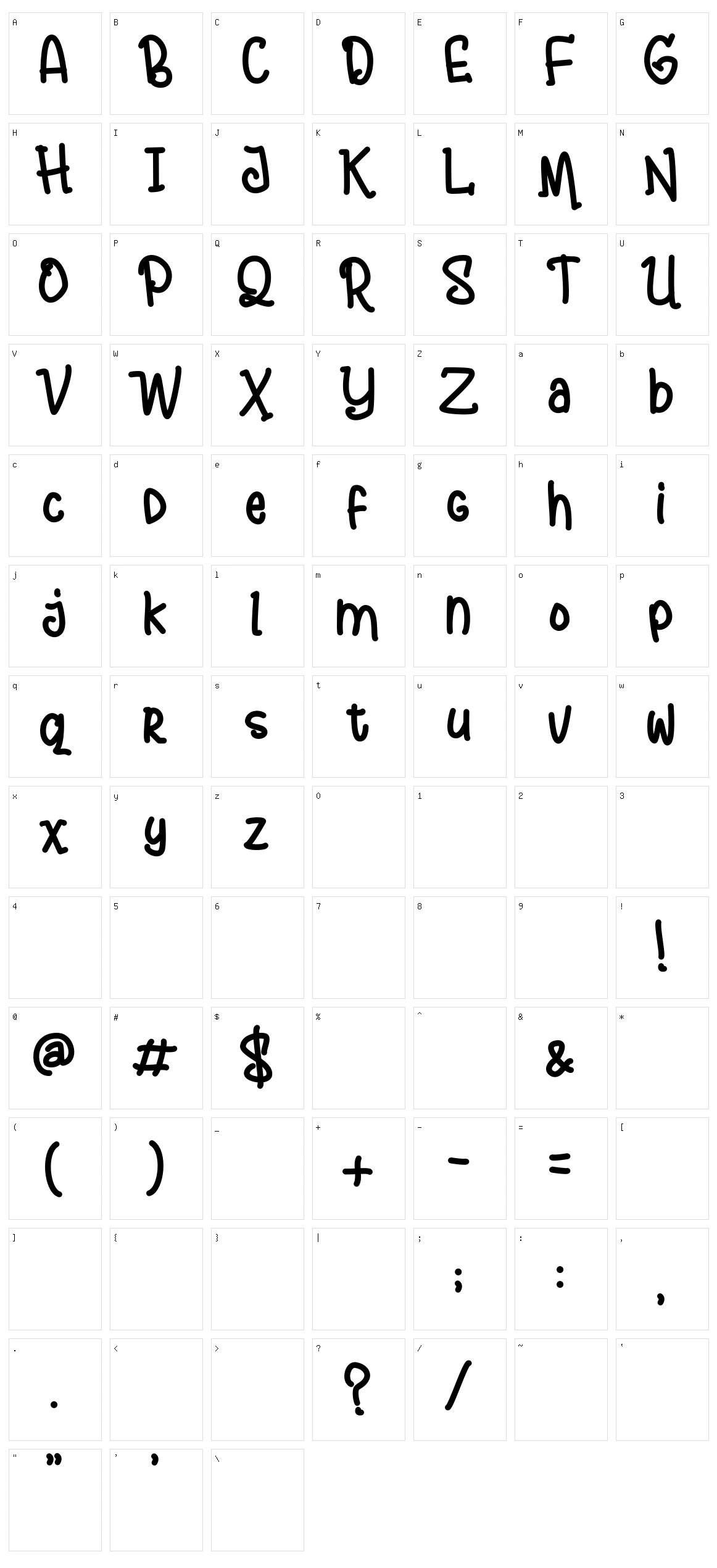 Andalusya Character Set