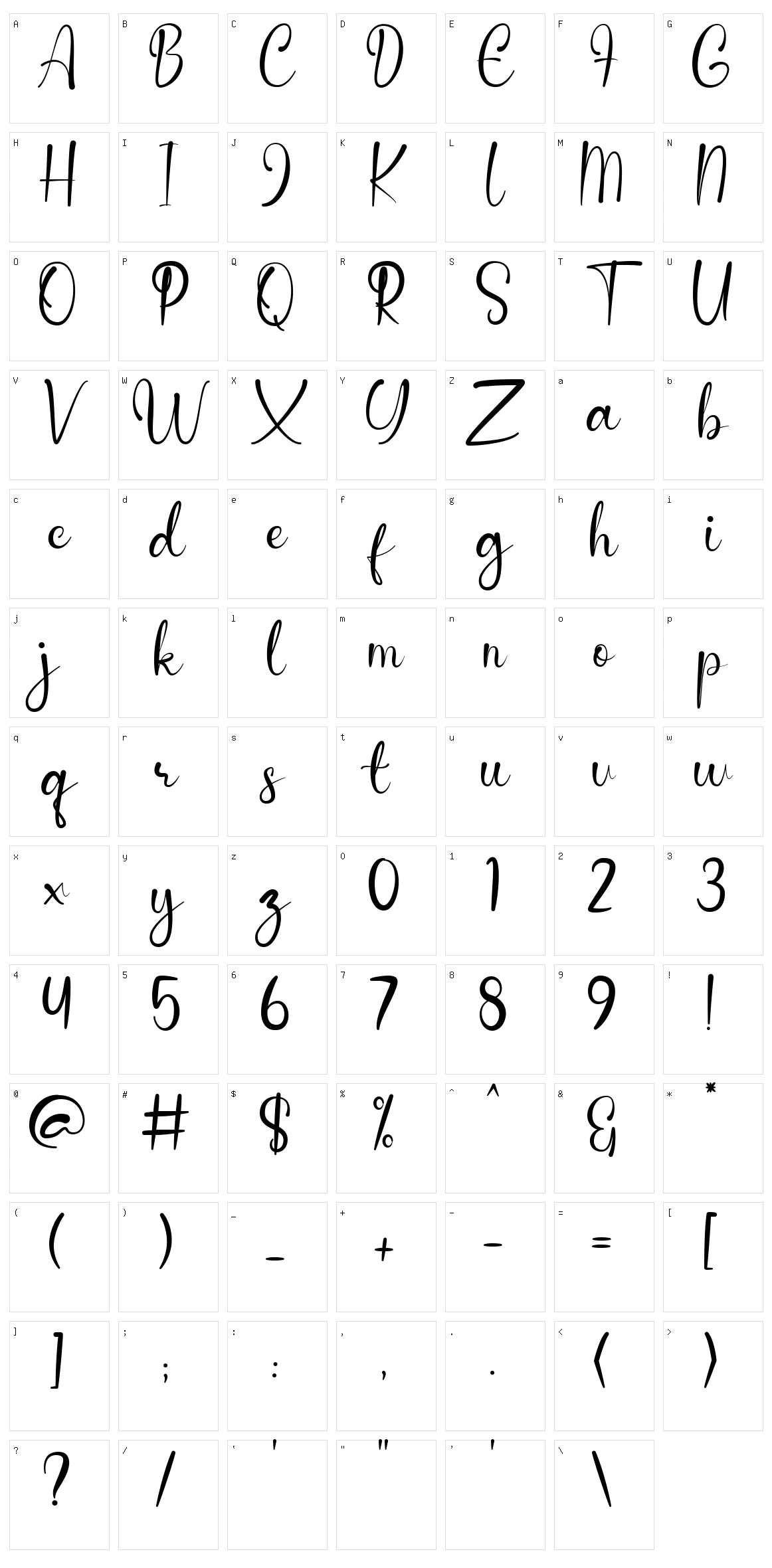 Anderella Character Set